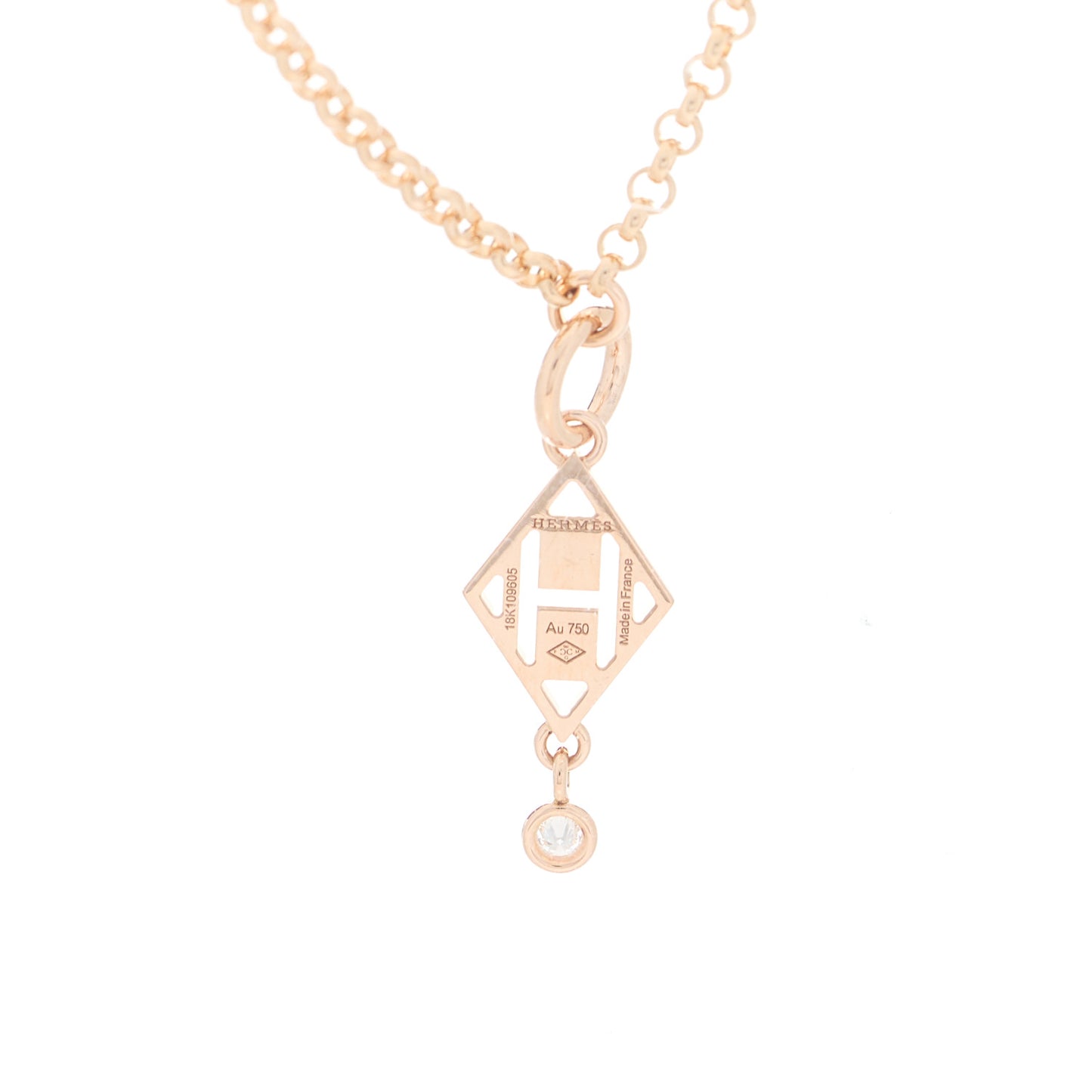 18K Rose Gold Diamond Gambade Pendant Necklace