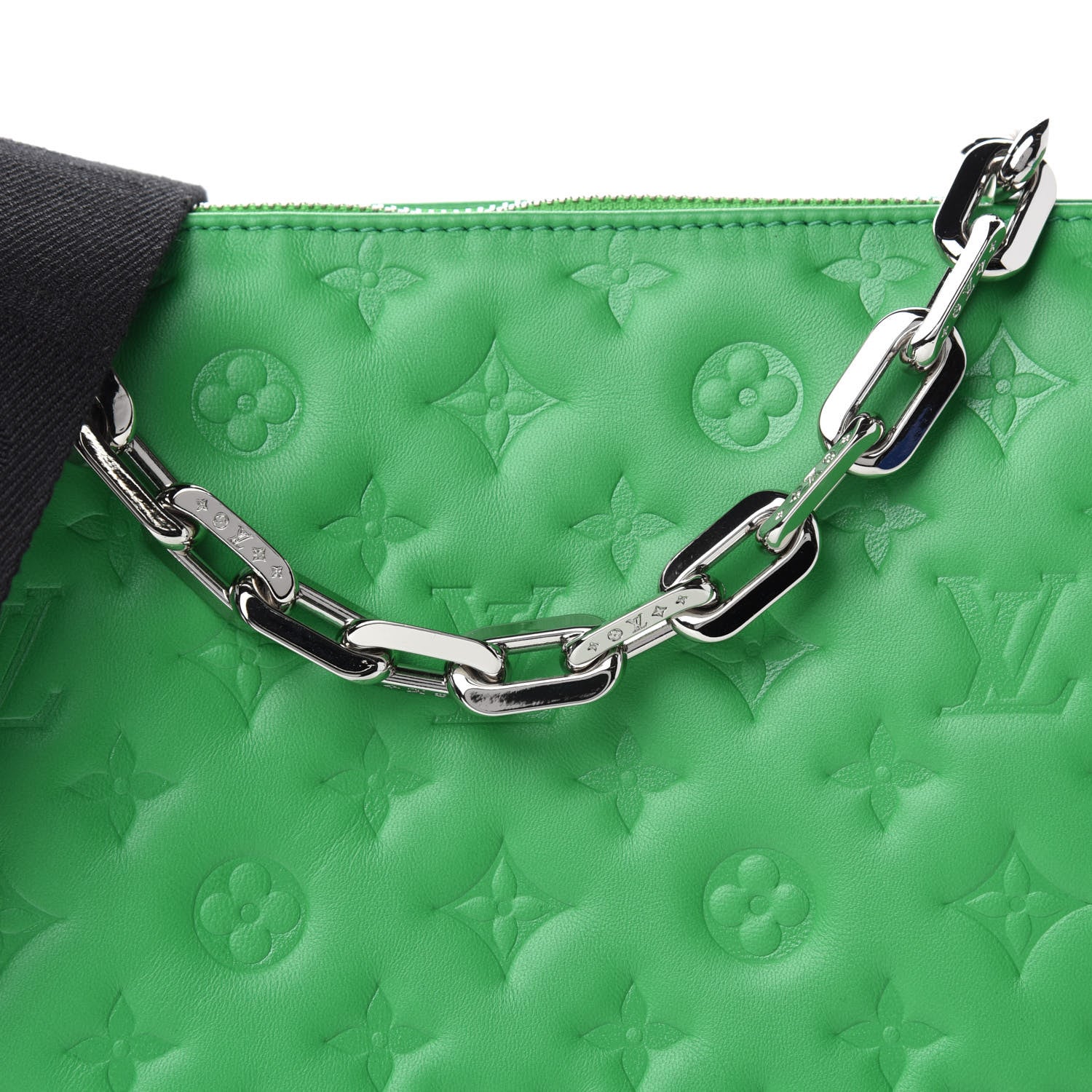 Louis Vuitton Lambskin Embossed Monogram Coussin PM LV Motion Green 9 of 10