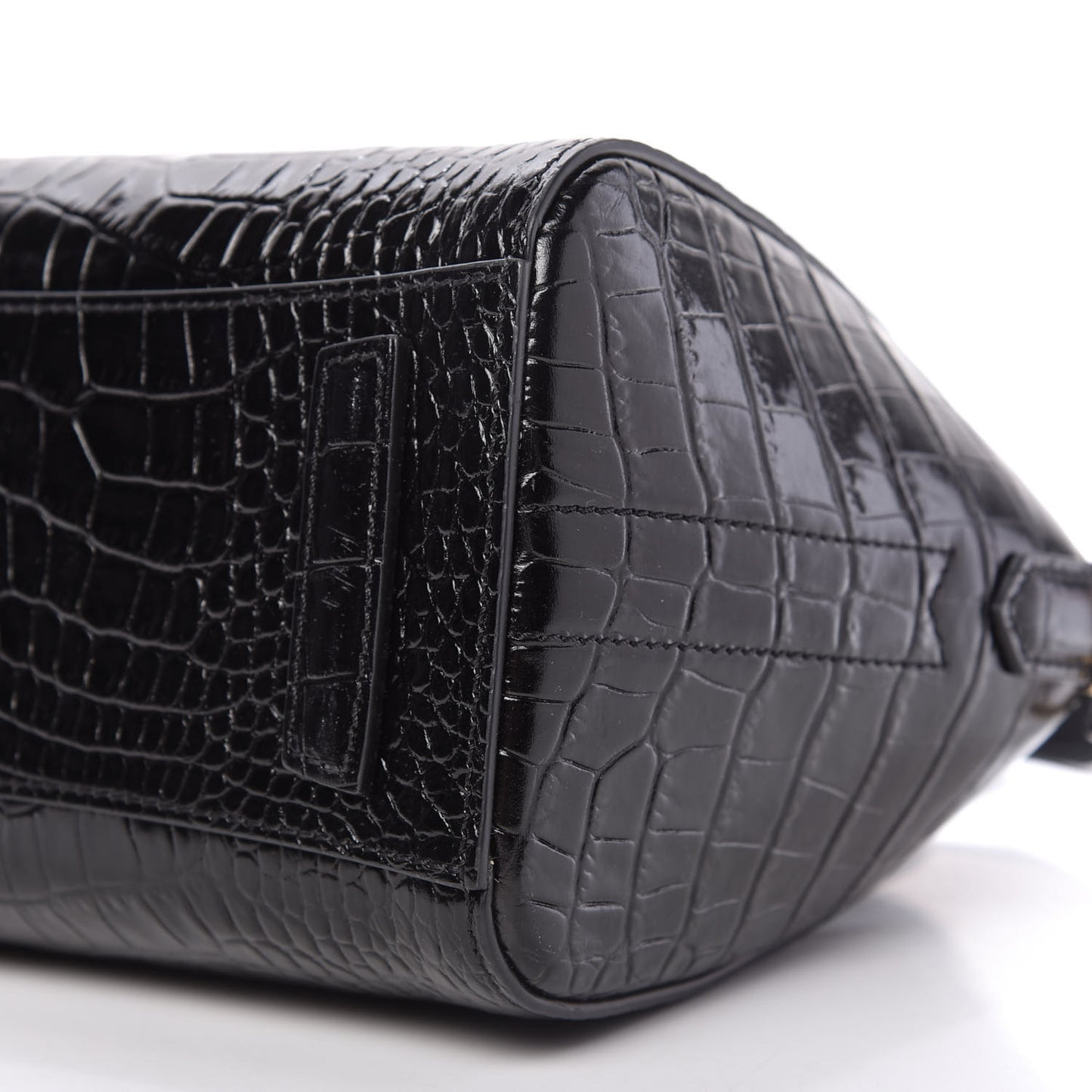 Calfskin Crocodile Embossed Mini Antigona Black