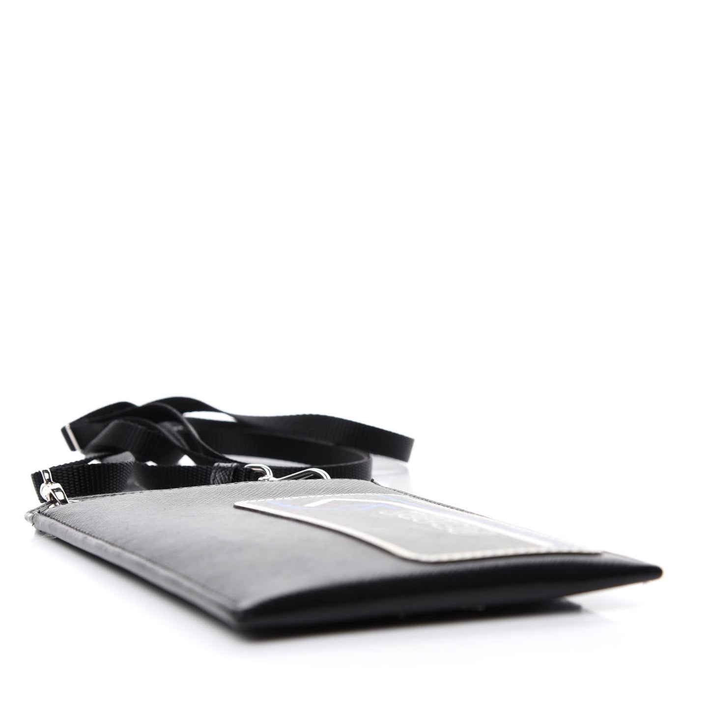 Saffiano Logo Cellphone Case With Strap Black