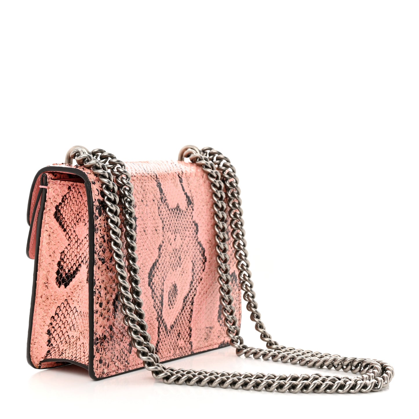 Snakeskin Enamel Mini Dionysus Shoulder Bag Pastel Pink