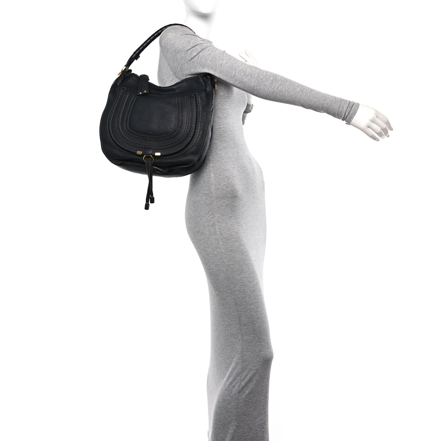 Calfskin Medium Marcie Hobo Black
