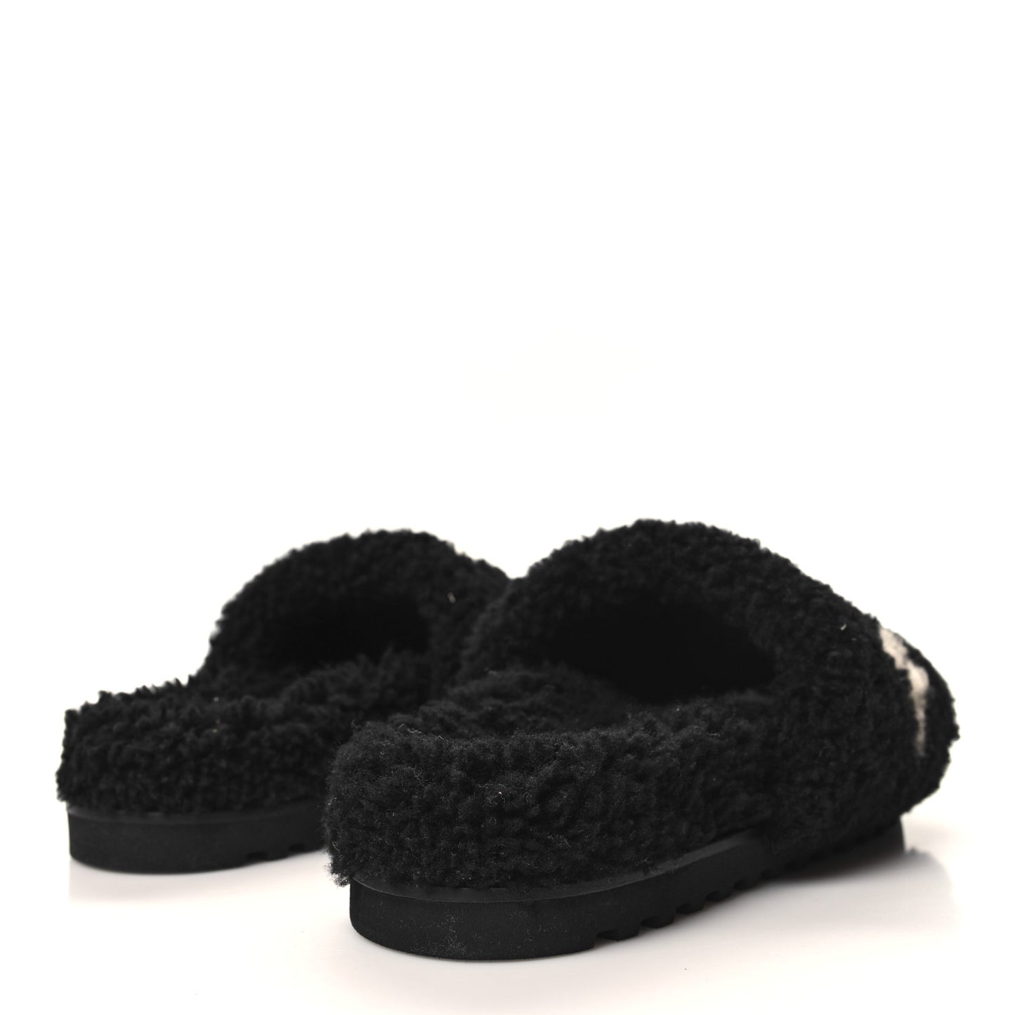 Shearling Monogram Giant Paseo Flat Comfort Mule 38 Black