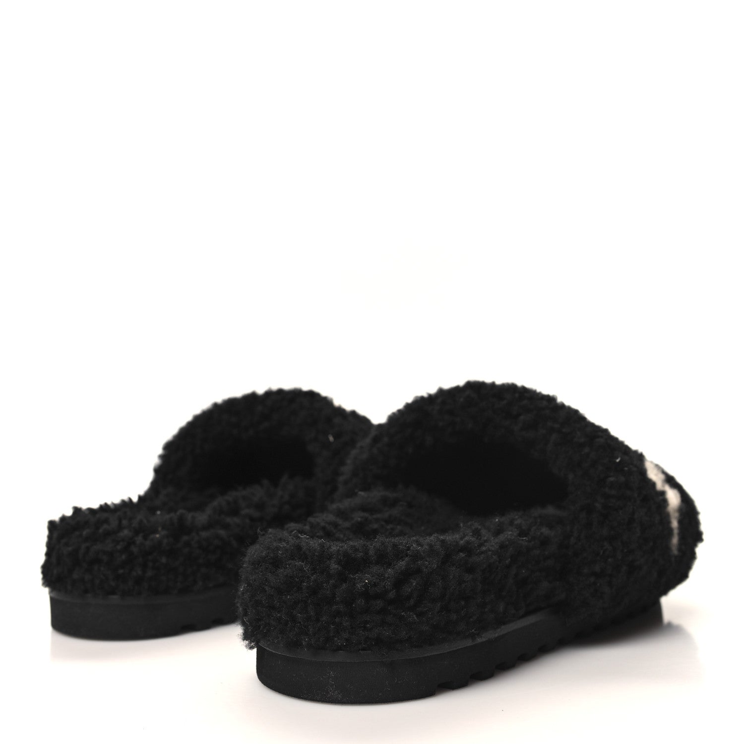 Louis Vuitton Shearling Monogram Giant Paseo Flat Comfort Mule 38 Black 4 of 9