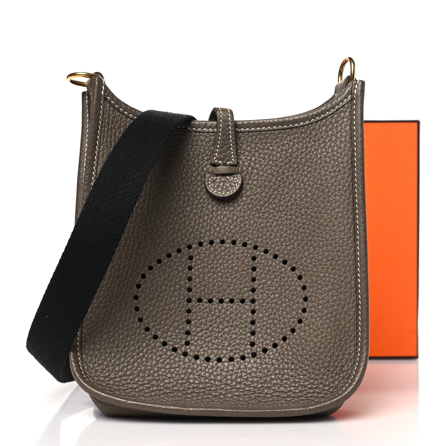 Hermes Taurillon Clemence Amazone Evelyne TPM Etoupe Bleu Indigo 11 of 11