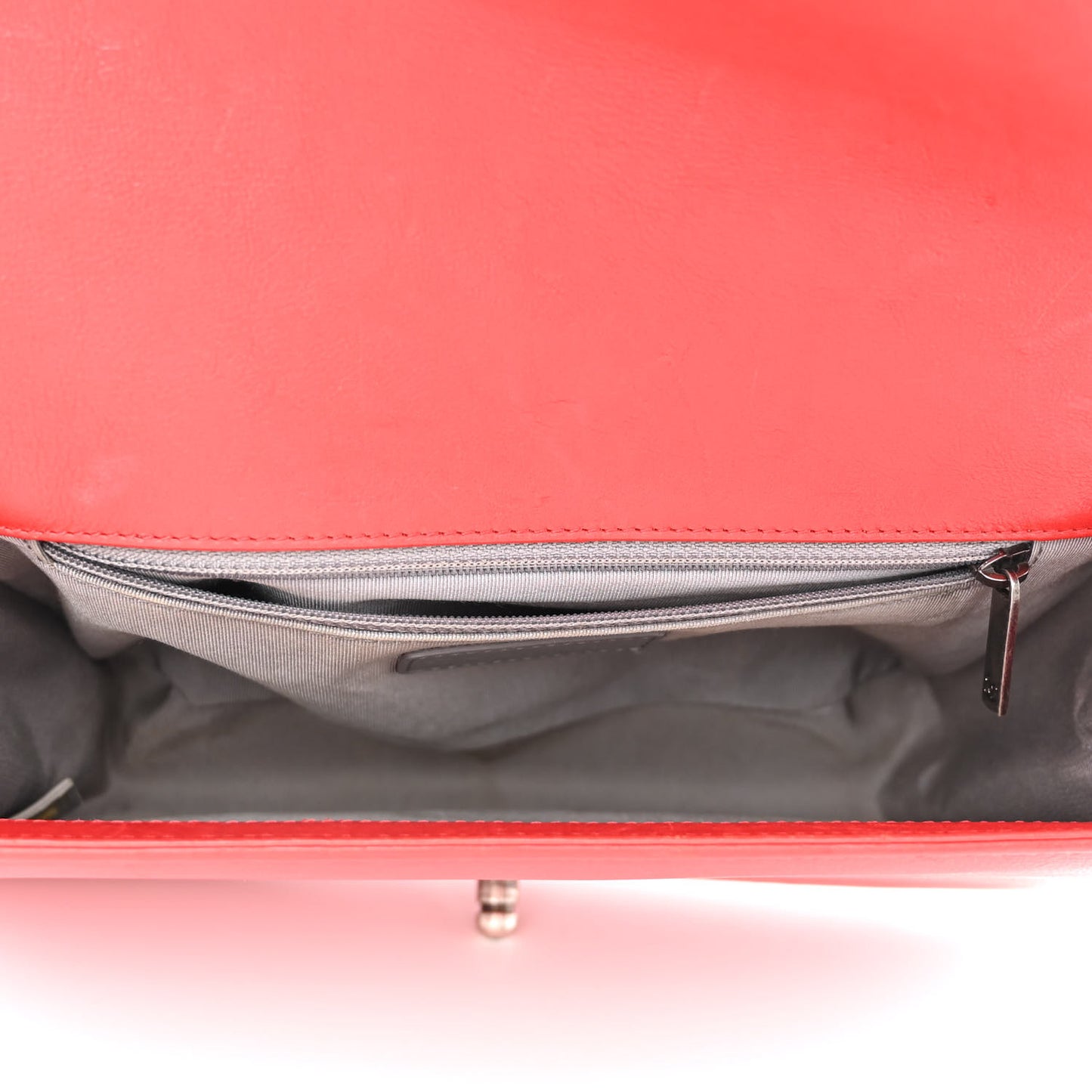 Calfskin Double Stitch New Medium Boy Flap Red