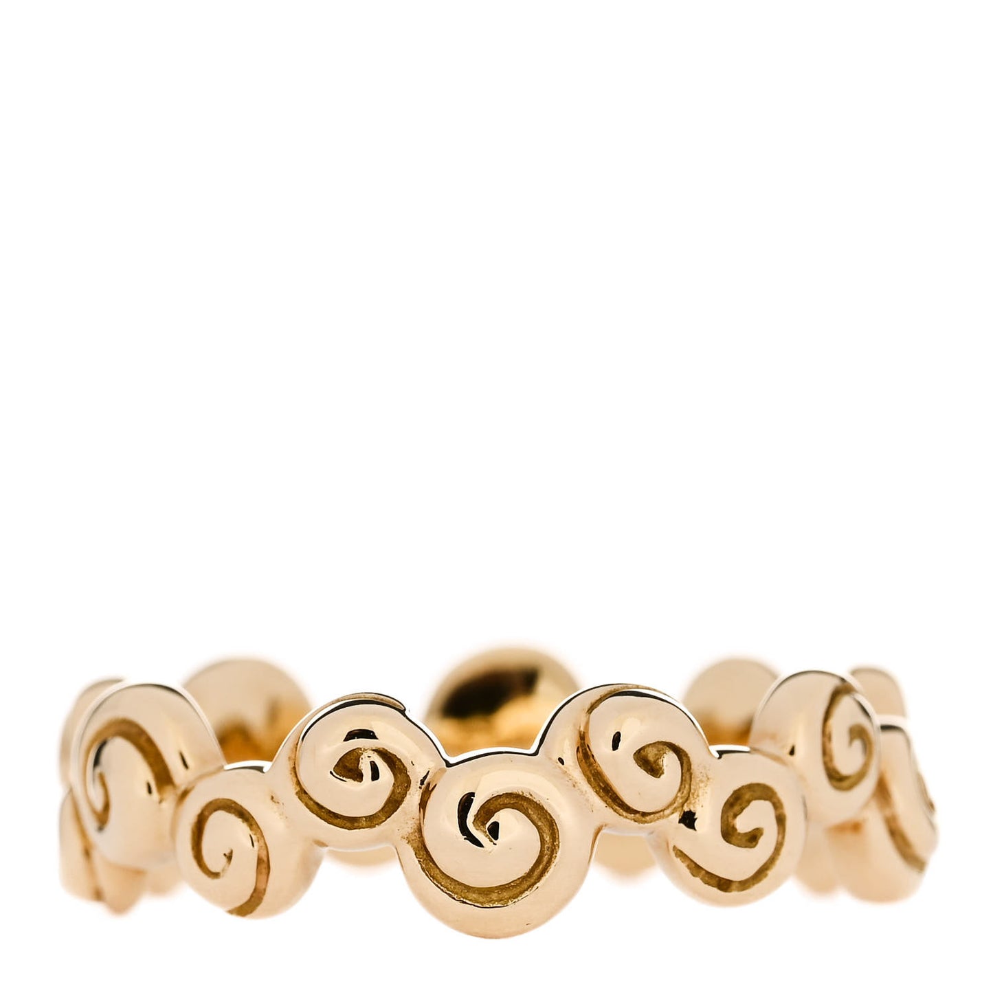 18K Yellow Gold Rosebud Band Ring 56 7.5