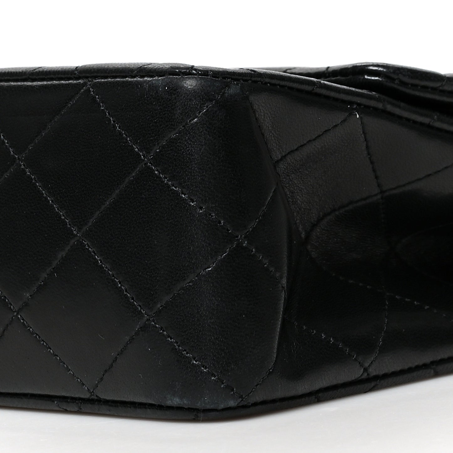Lambskin Quilted Medium Double Flap Black