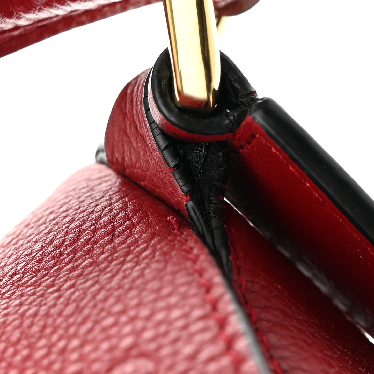Grained Calfskin Small Puzzle Bag Rouge