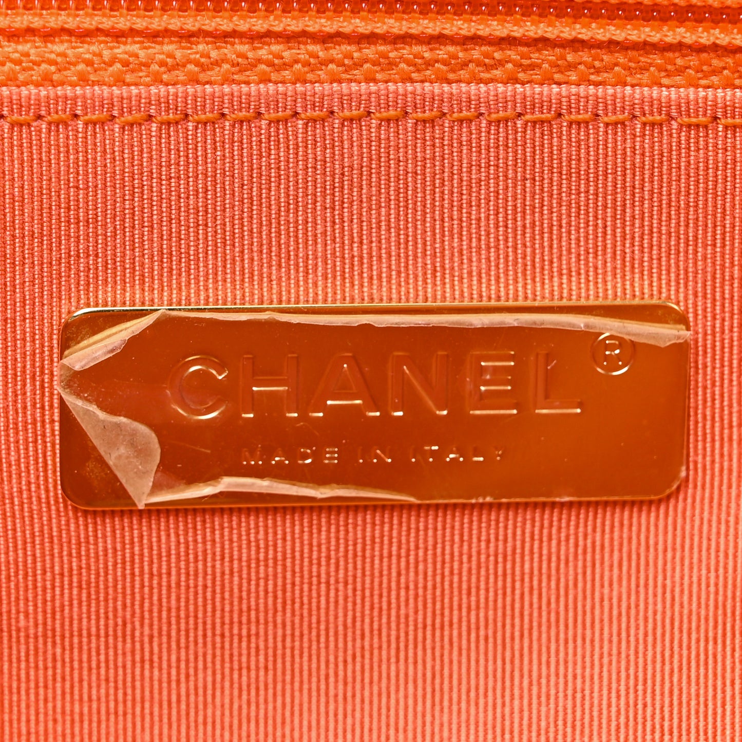 Lambskin Quilted Medium Chanel 19 Flap Orange