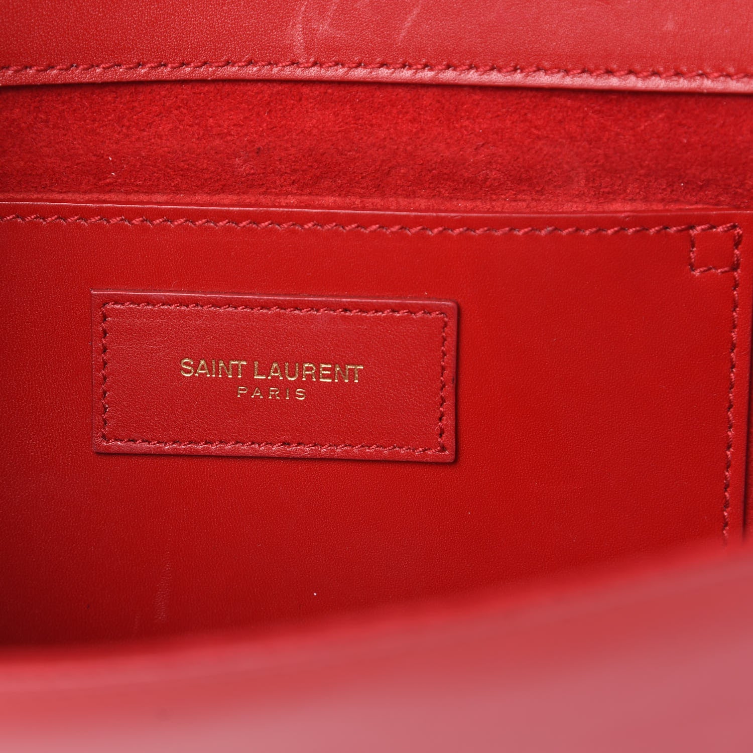 Saint Laurent Calfskin Classic Monogram Cassandre Clutch Rouge Orient 6 of 19