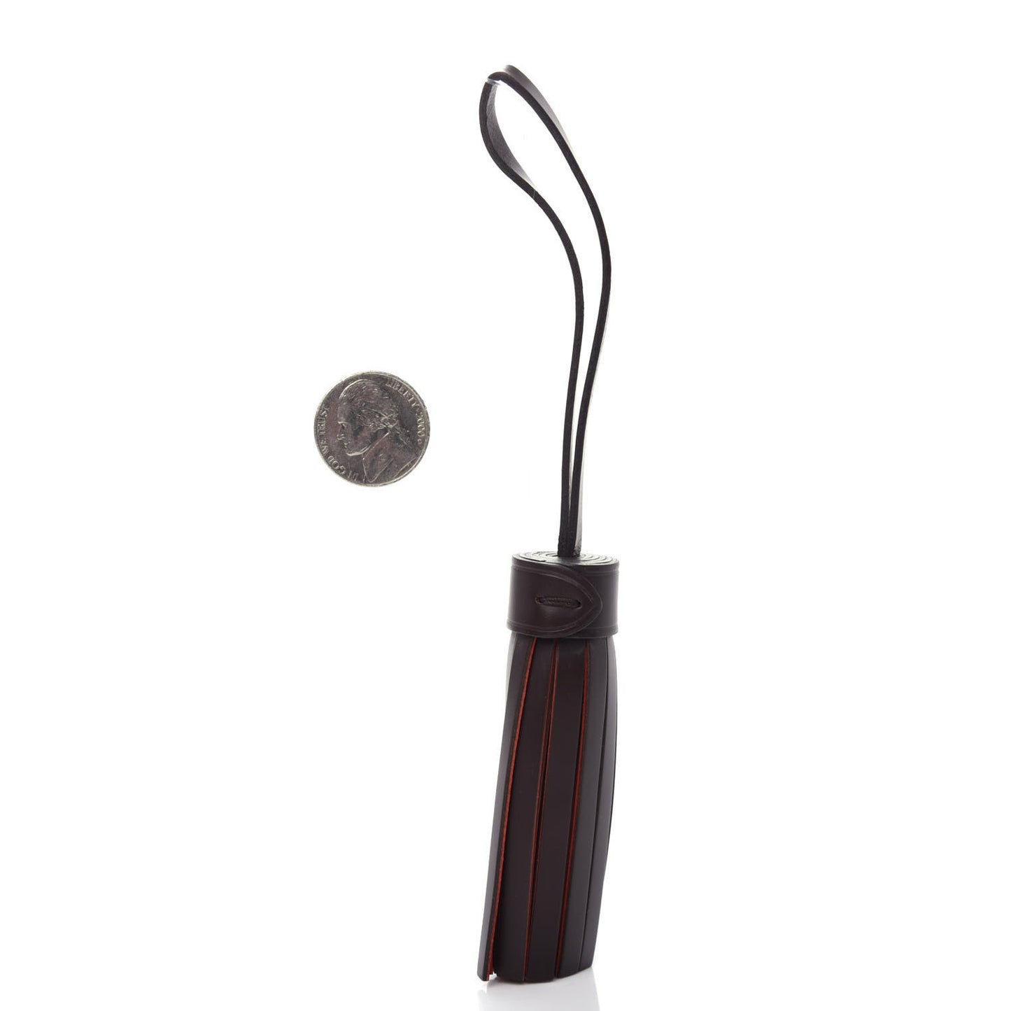 Calfskin Croisette Tassel Bag Charm Ebene