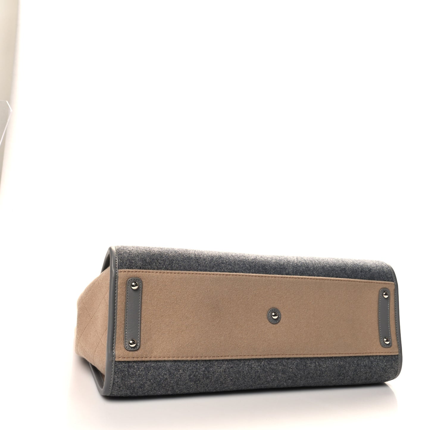 Wool Felt Large Deauville Tote Grey Beige