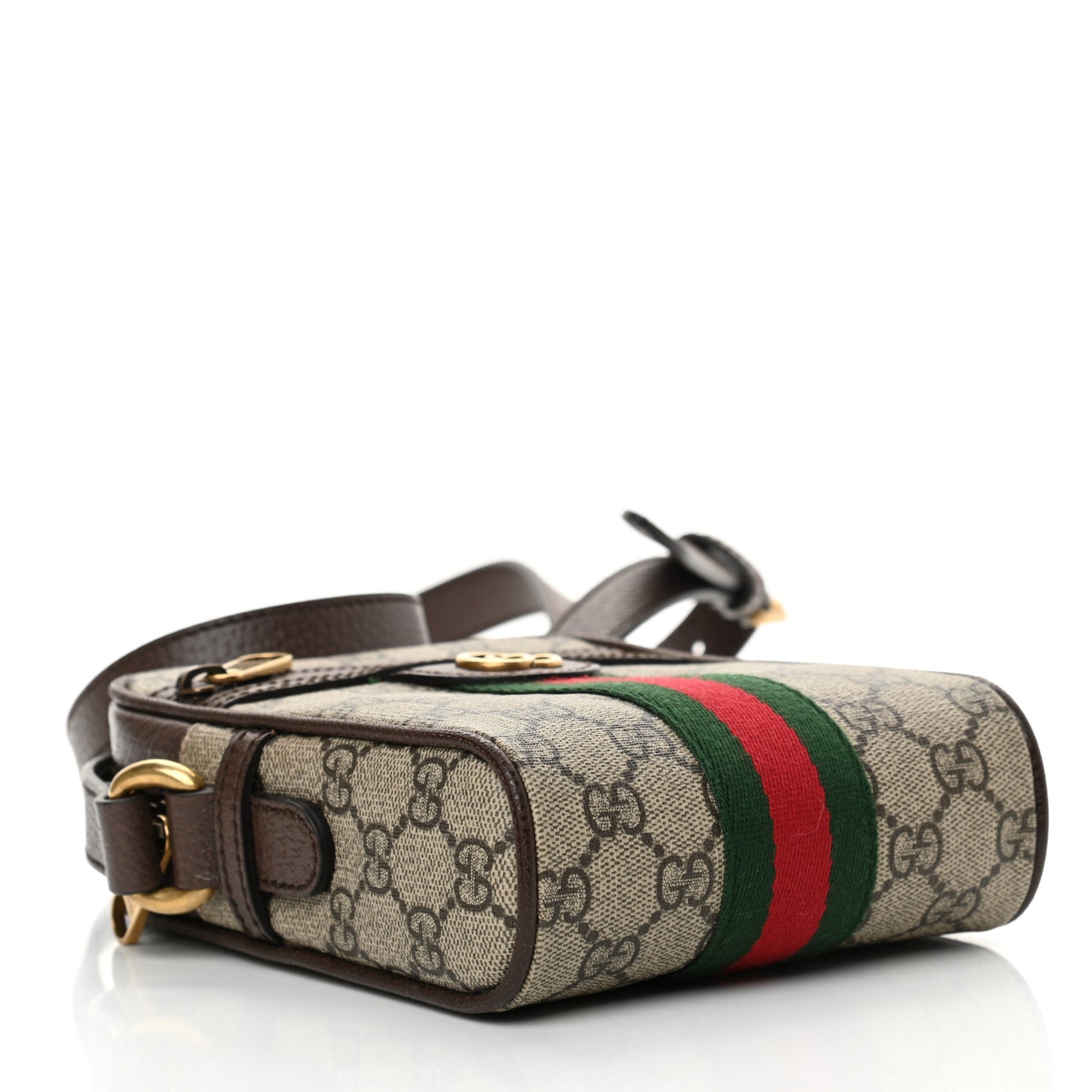 GG Supreme Monogram Web Mini Ophidia Messenger Brown