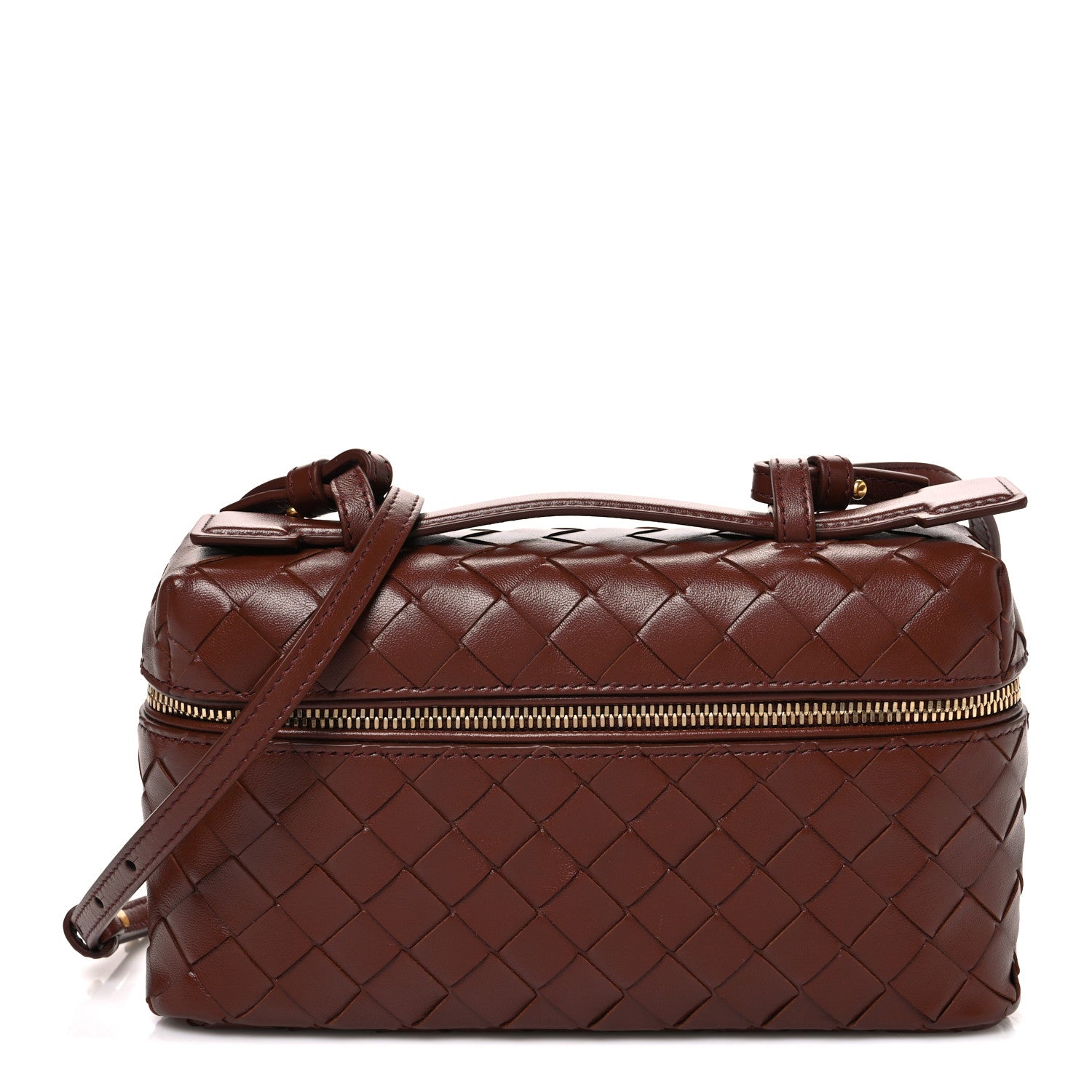 Bottega Veneta Nappa Intrecciato Bang Bang Vanity Case Sapele