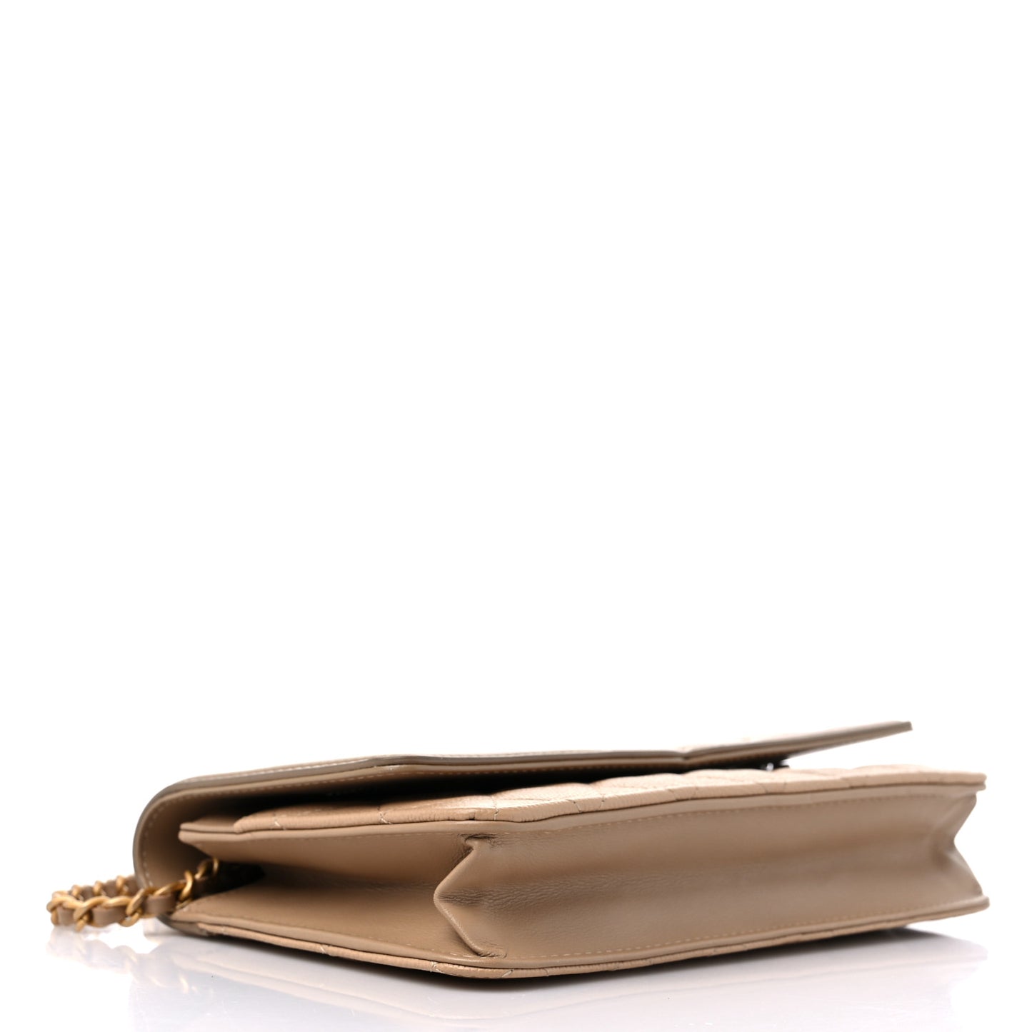 Caviar Quilted CC Filigree Wallet On Chain WOC Beige