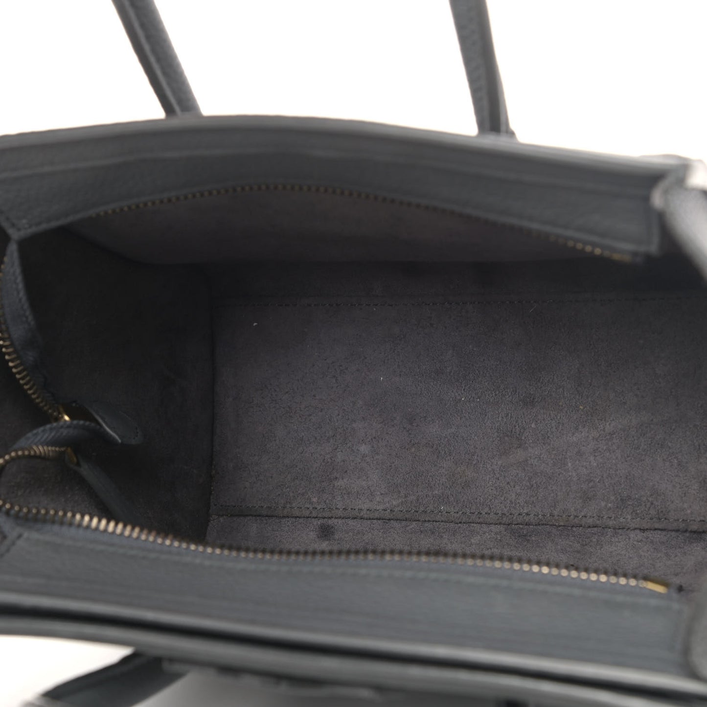 Drummed Calfskin Nano Luggage Kohl