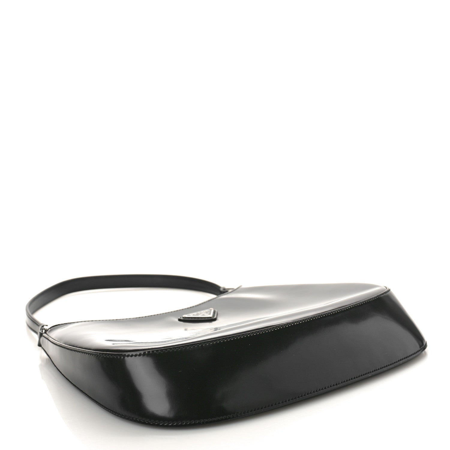 Prada Spazzolato Cleo Shoulder Bag Black 4 of 9