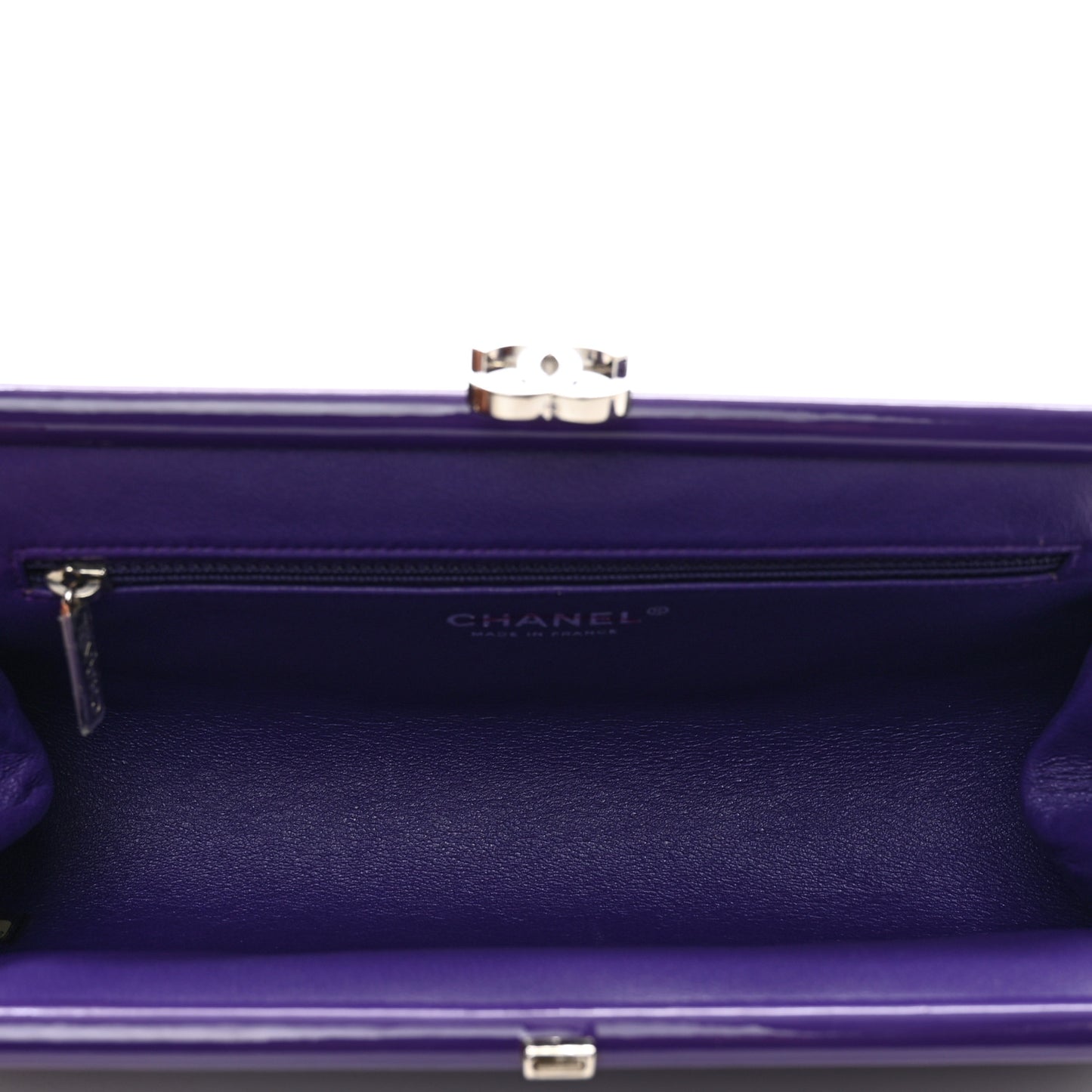 Patent Quilted Timeless Clutch Purple