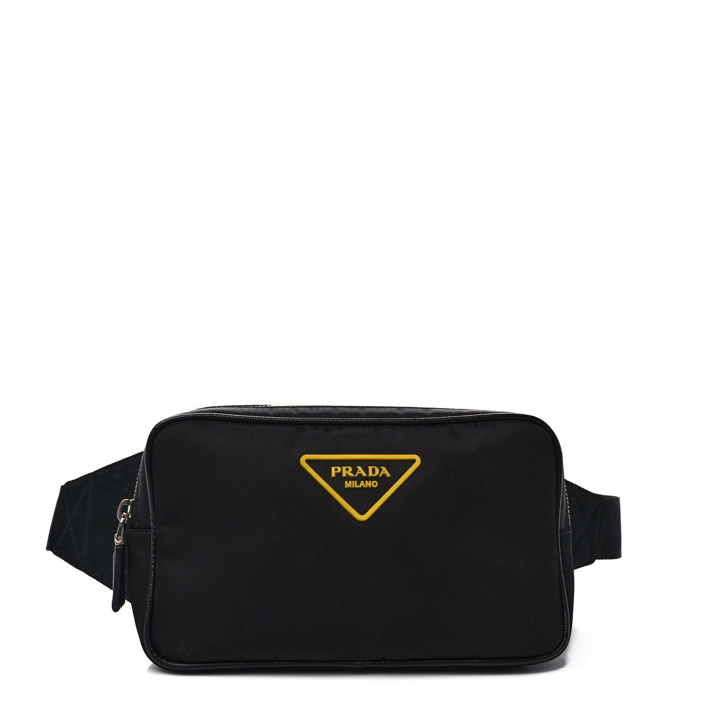 Re-Nylon Saffiano Belt Bag Black Yellow
