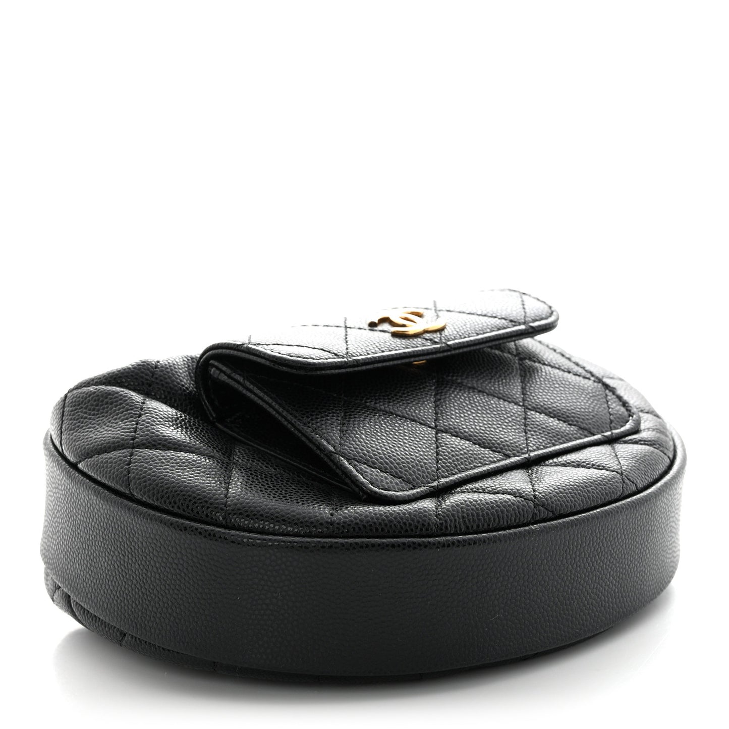 Caviar Quilted Polly Pocket Pouch Hobo Black