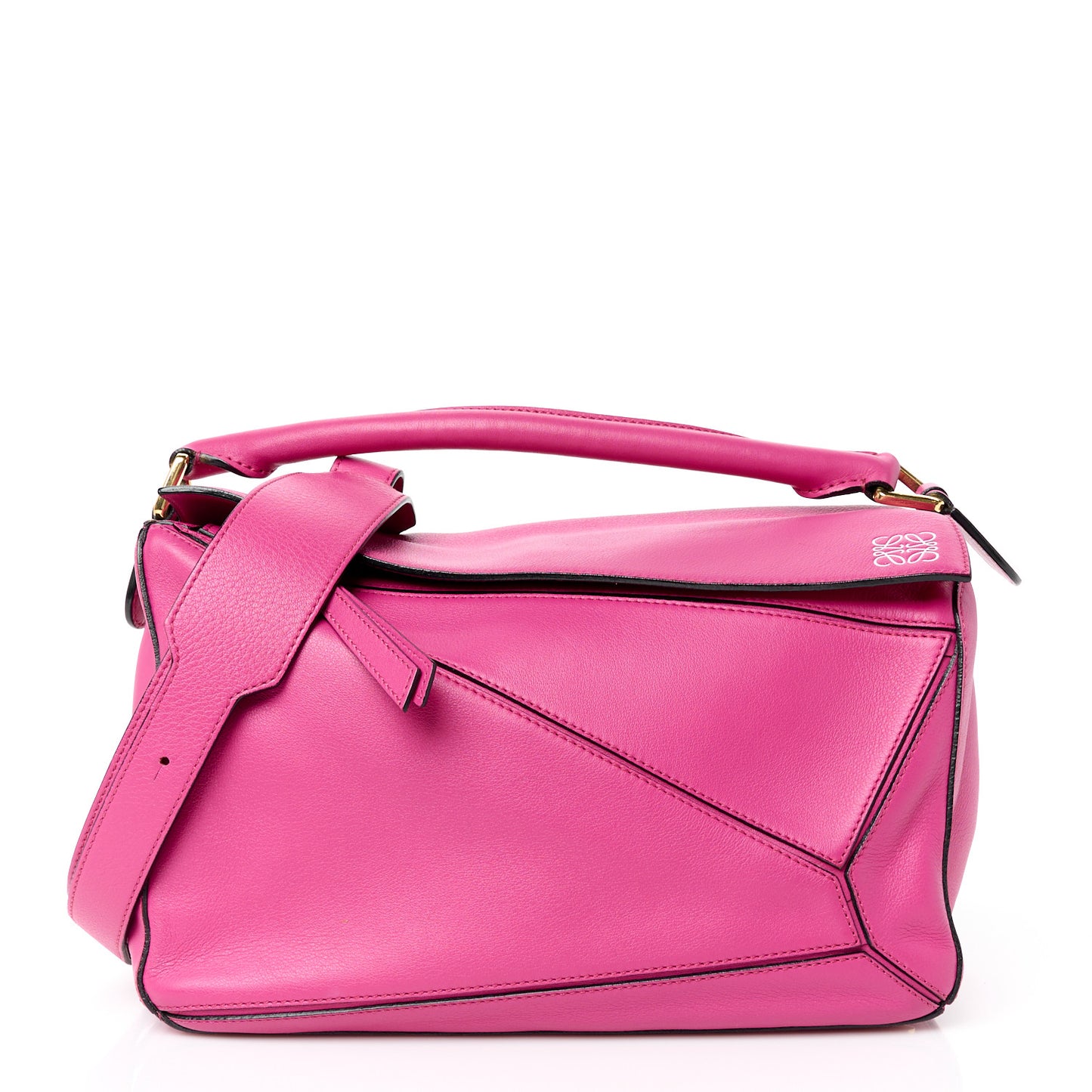 Calfskin Medium Puzzle Bag Fuchsia