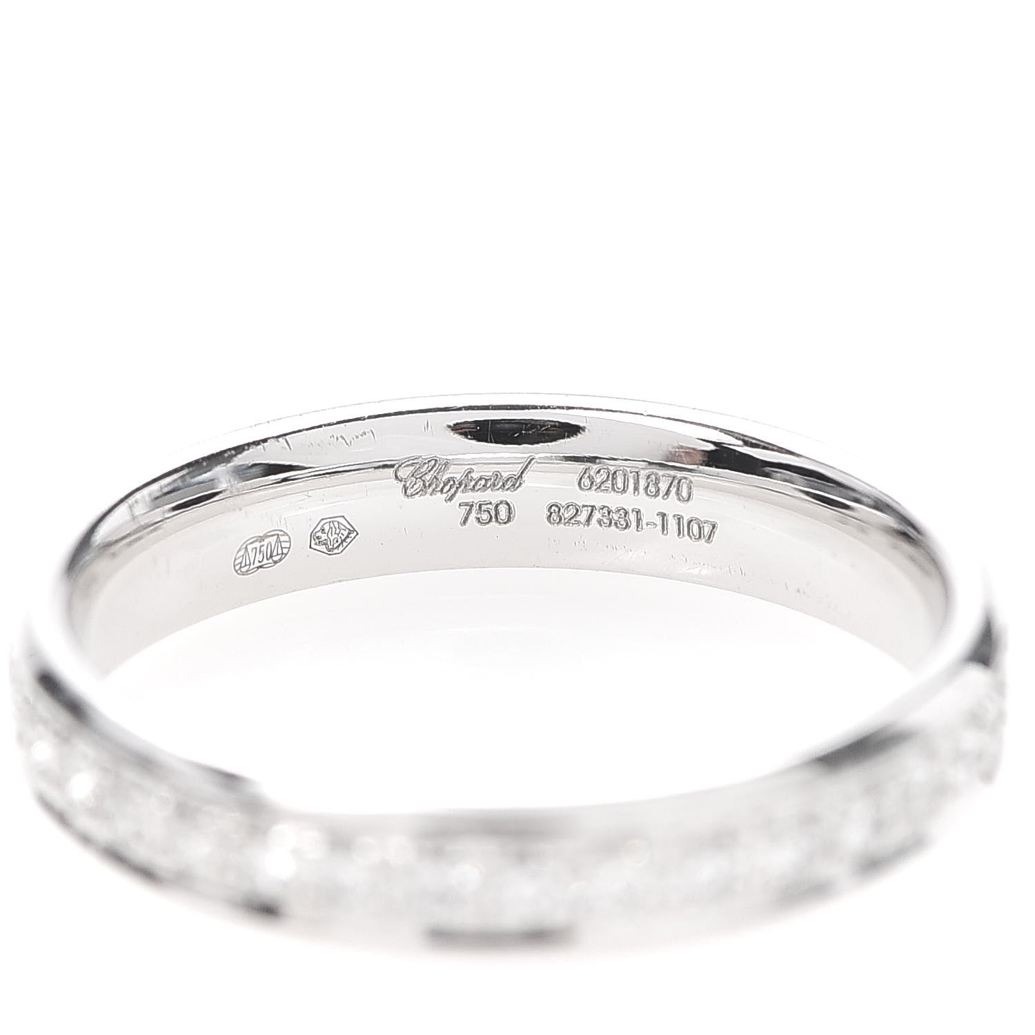 Chopard 18K White Gold Diamond .51ct 3.5mm Wedding Band Ring 50 5.25 4 of 6