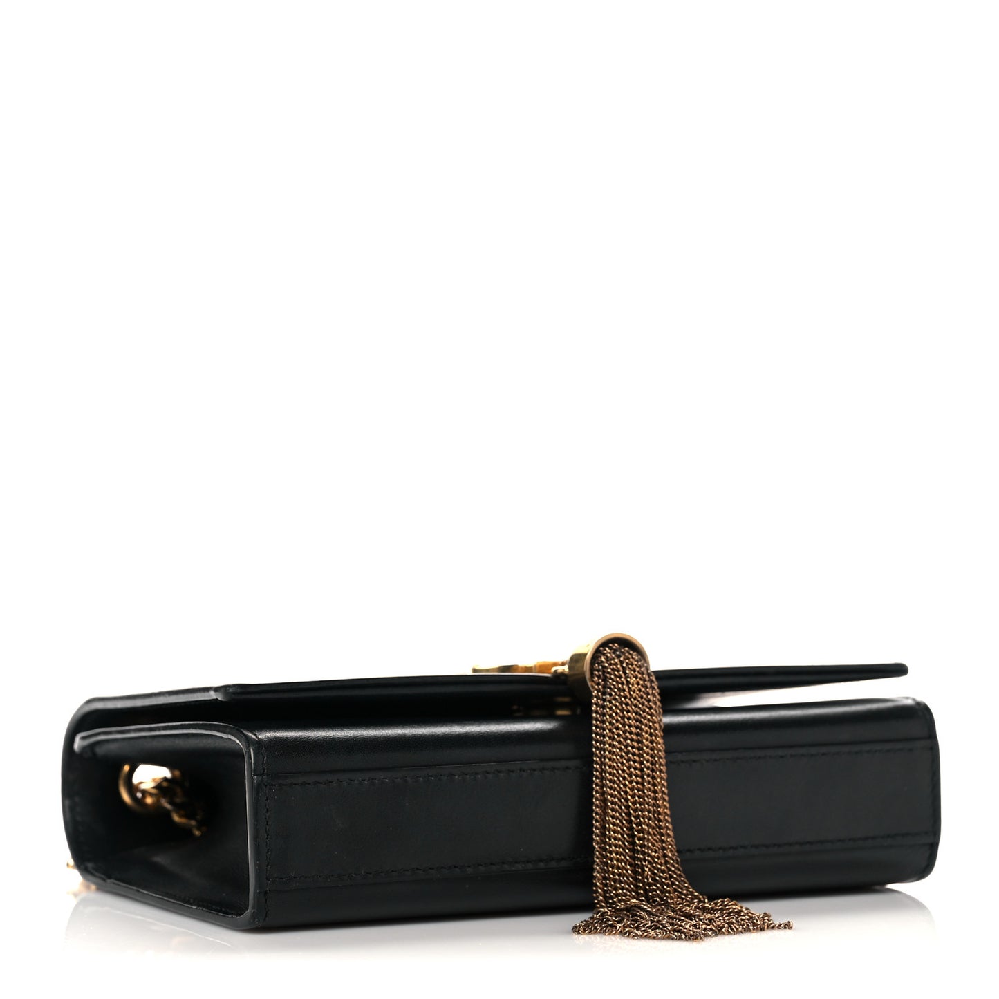 Calfskin Small Classic Monogram Kate Tassel Satchel Black