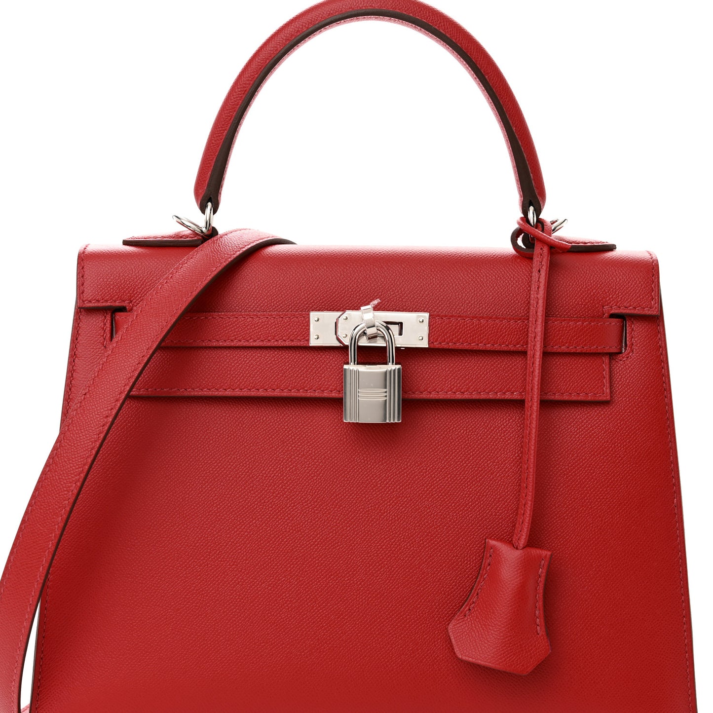 Madame Calfskin Verso Kelly Sellier 25 Rouge Piment Rose Shocking