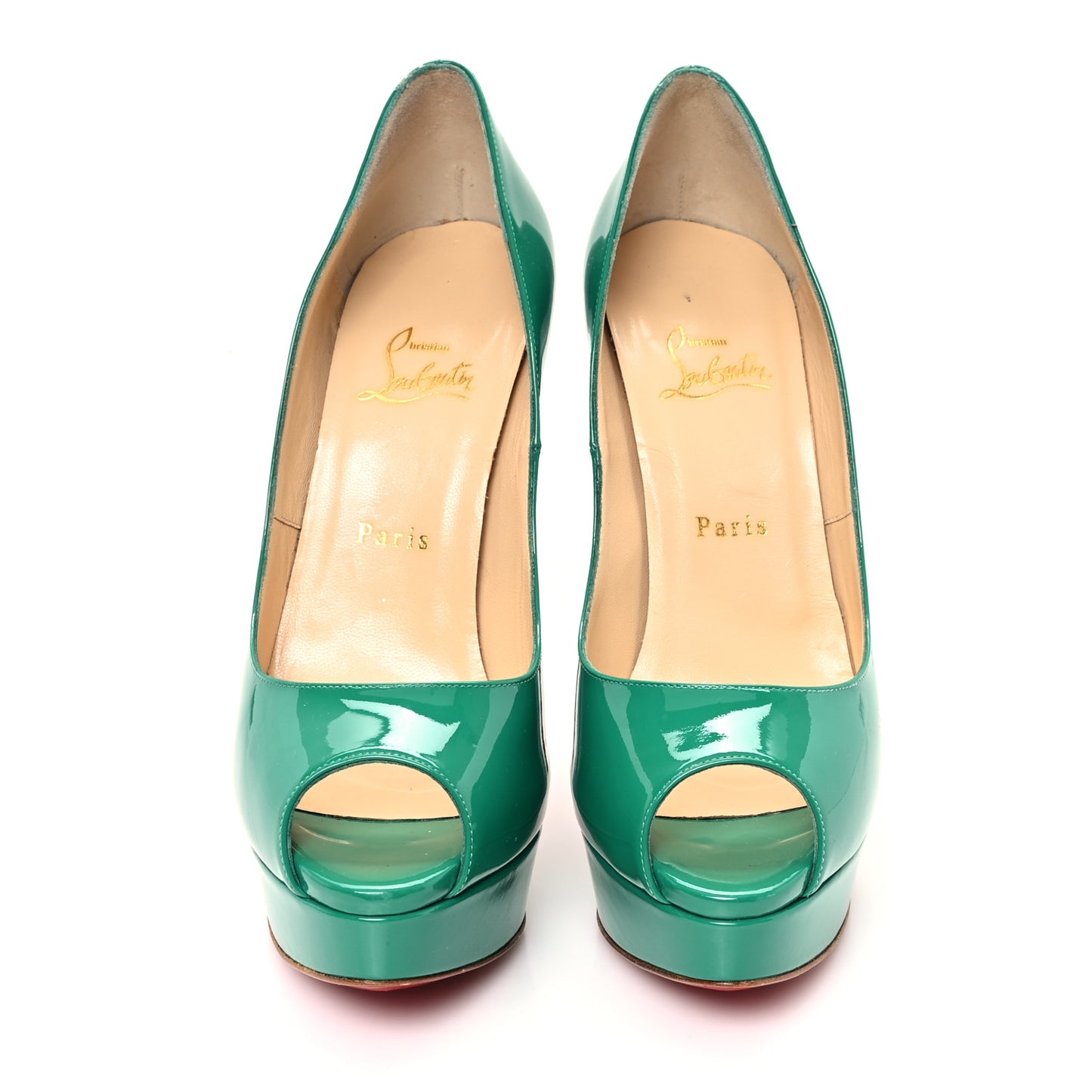 Patent Lady Peep 150 Platform Pumps 40 Mint