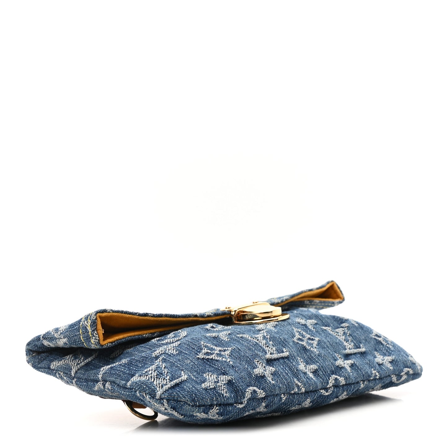Monogram Denim Pochette Plat Clutch Blue