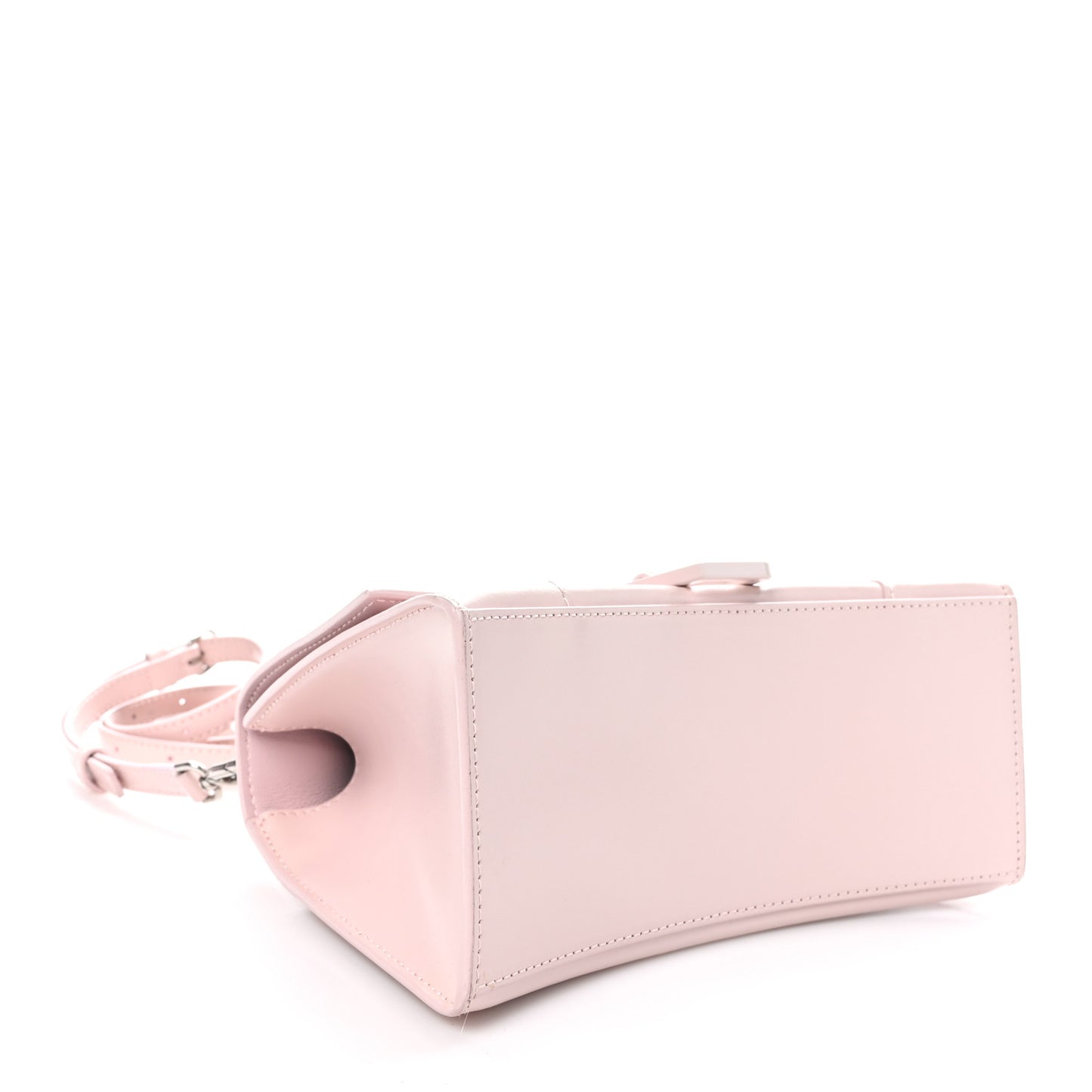 Shiny Box Calfskin Small Hourglass Top Handle Bag Light Rose