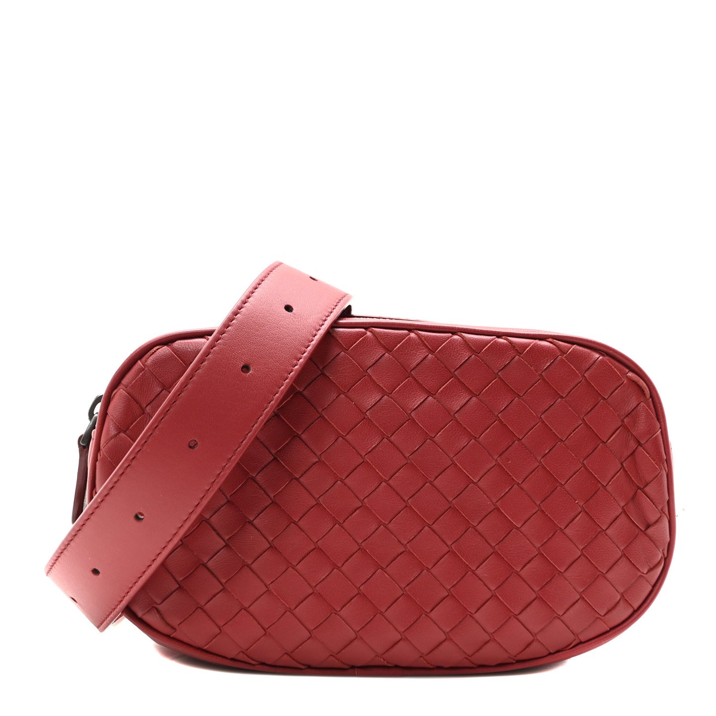 Nappa Intrecciato Belt Bag Bright Red
