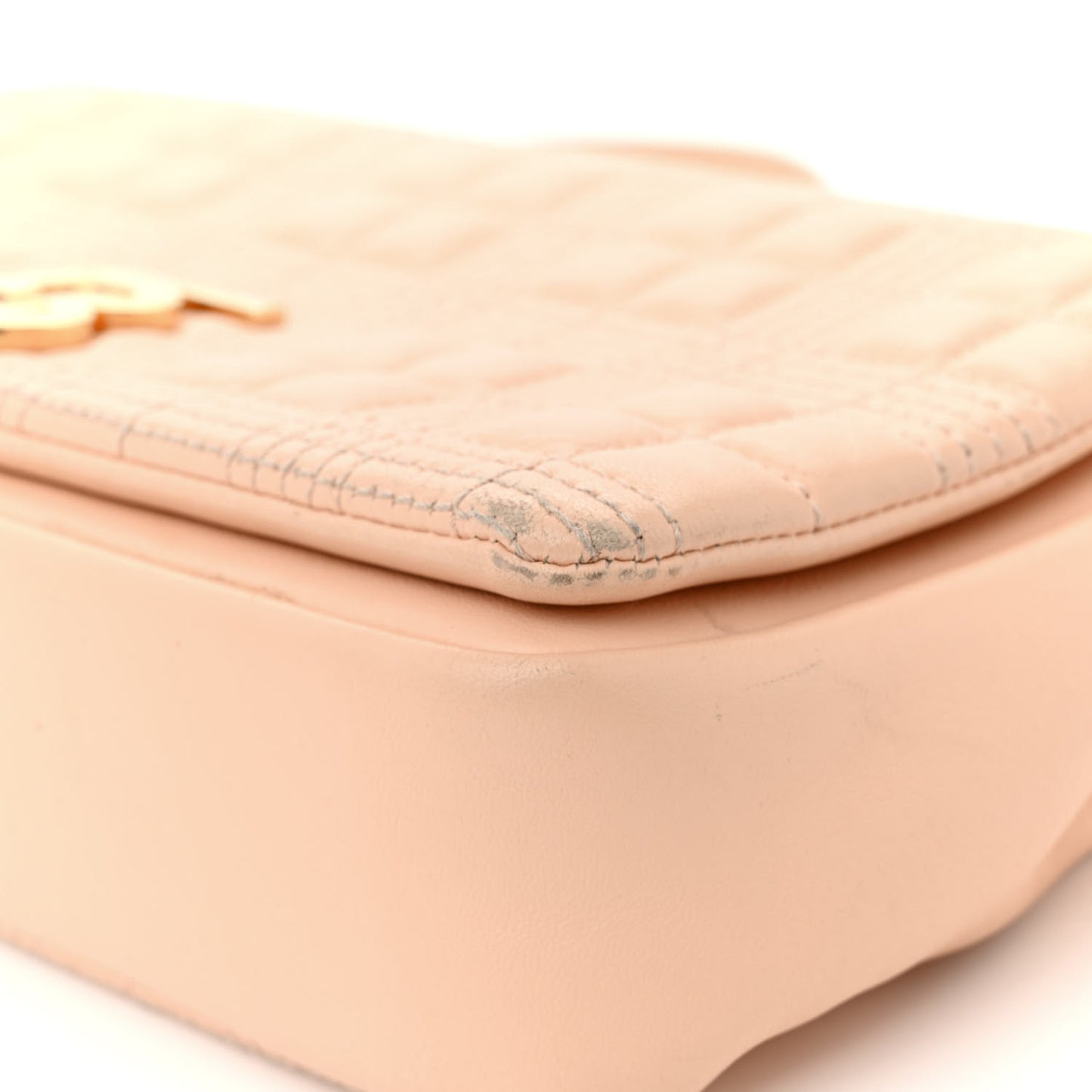 Lambskin Quilted Small Lola Bag Peach