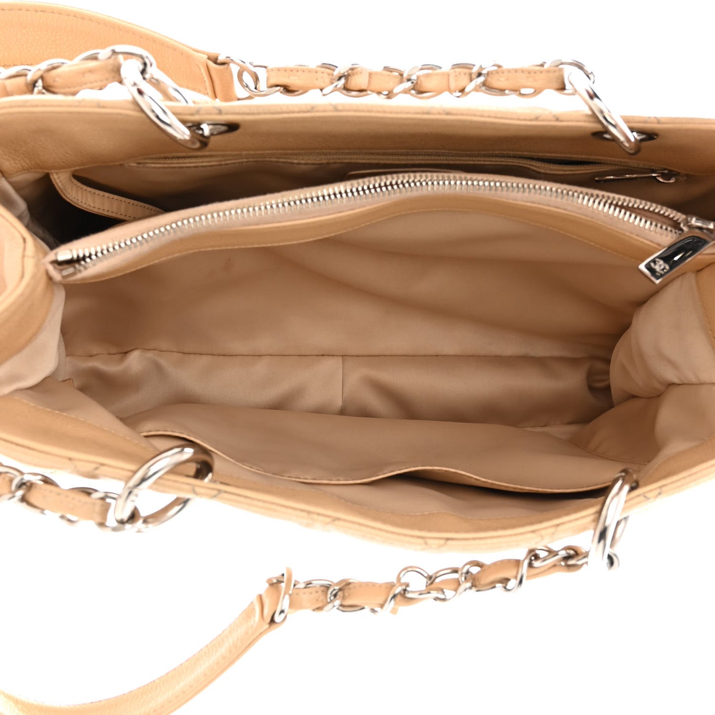 Caviar Quilted Grand Shopping Tote GST Beige