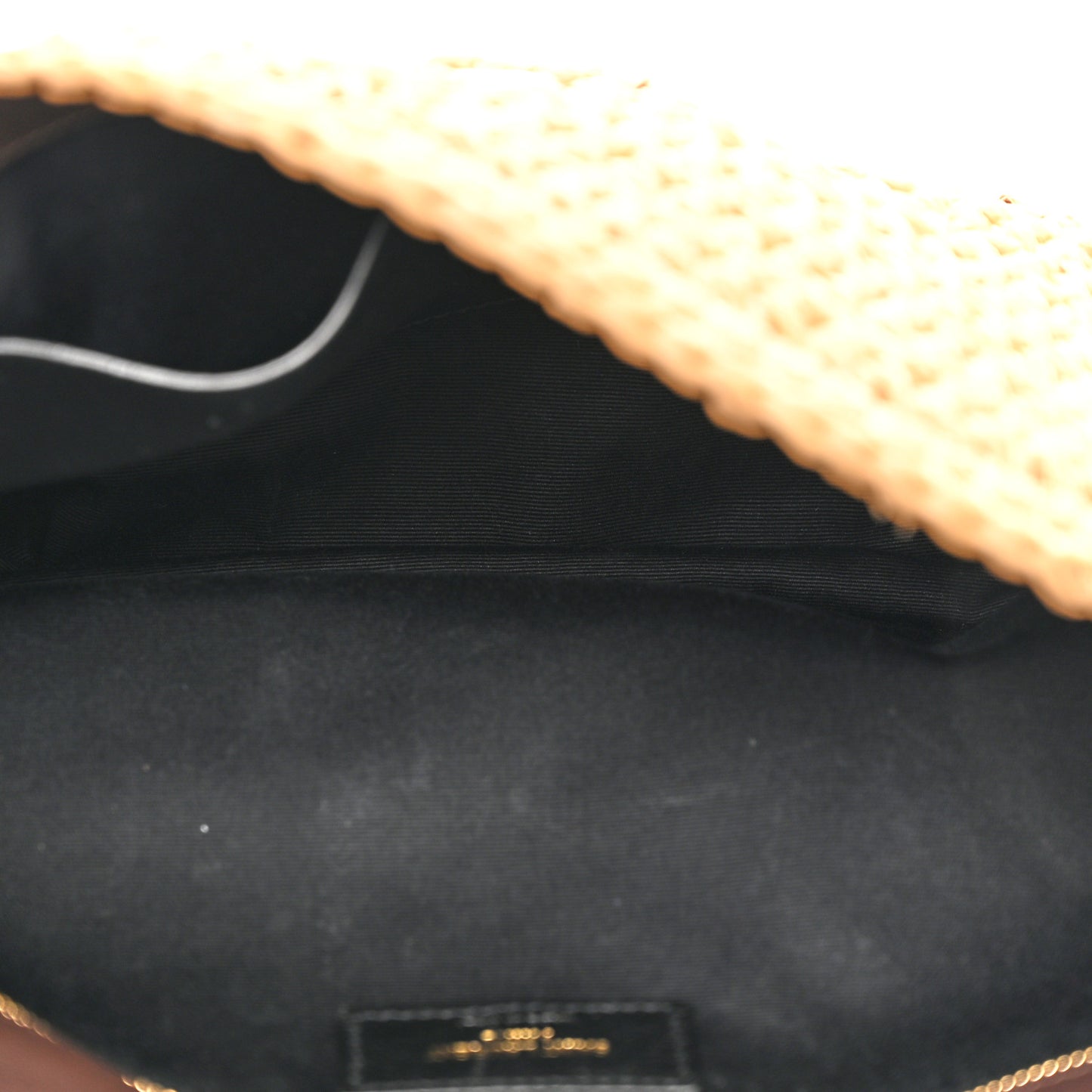 Raffia Calfskin Monogram Medium Niki Chain Satchel Natural