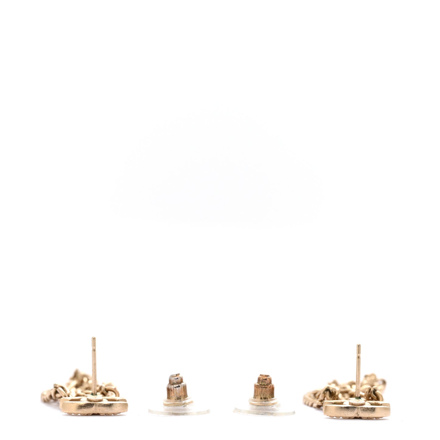 Metal CC Chain Drop Earrings Gold