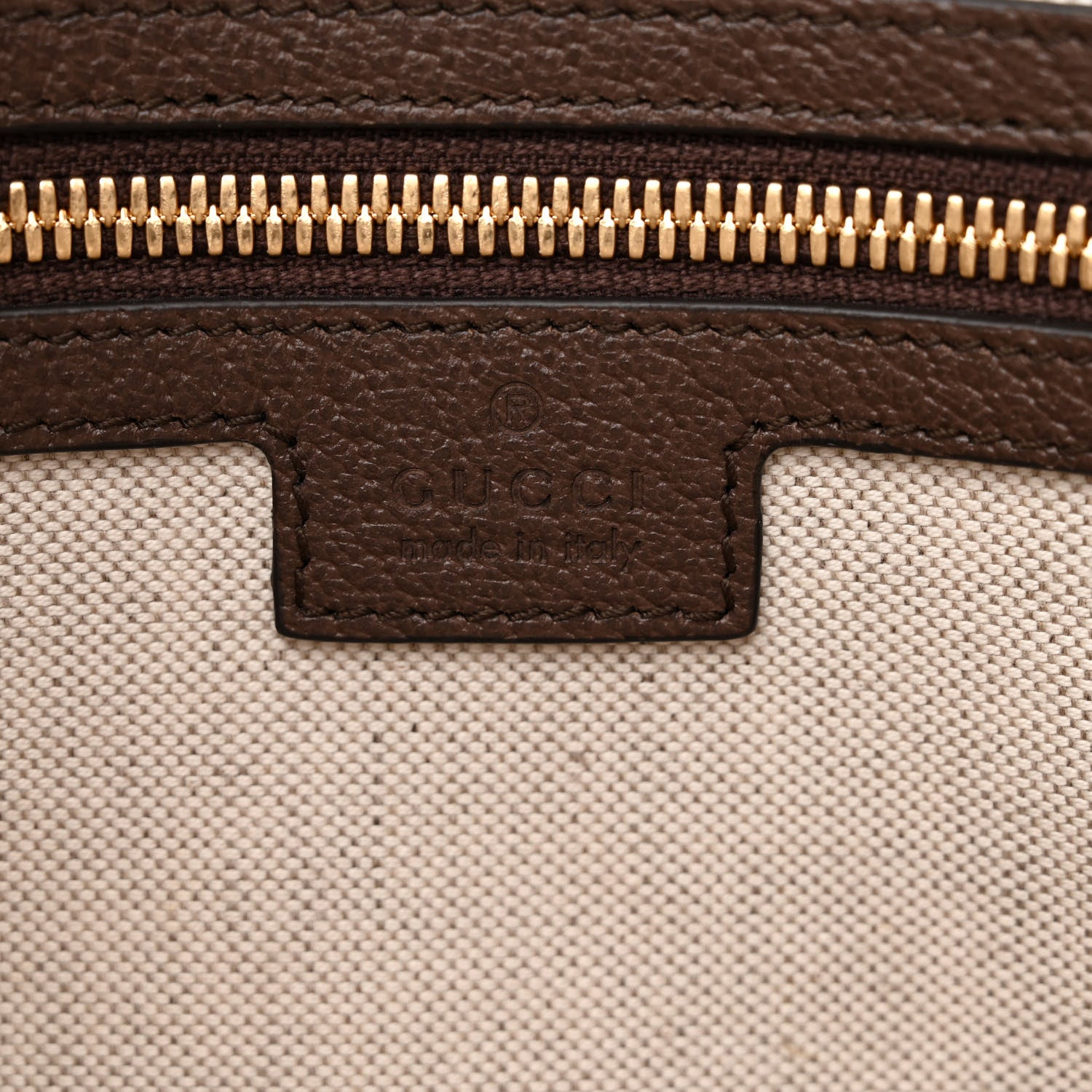 Gucci Monogram Jumbo GG Textured Dollar Calfskin Web Wristlet Messenger Bag Camel Ebony New Acero 6 of 9
