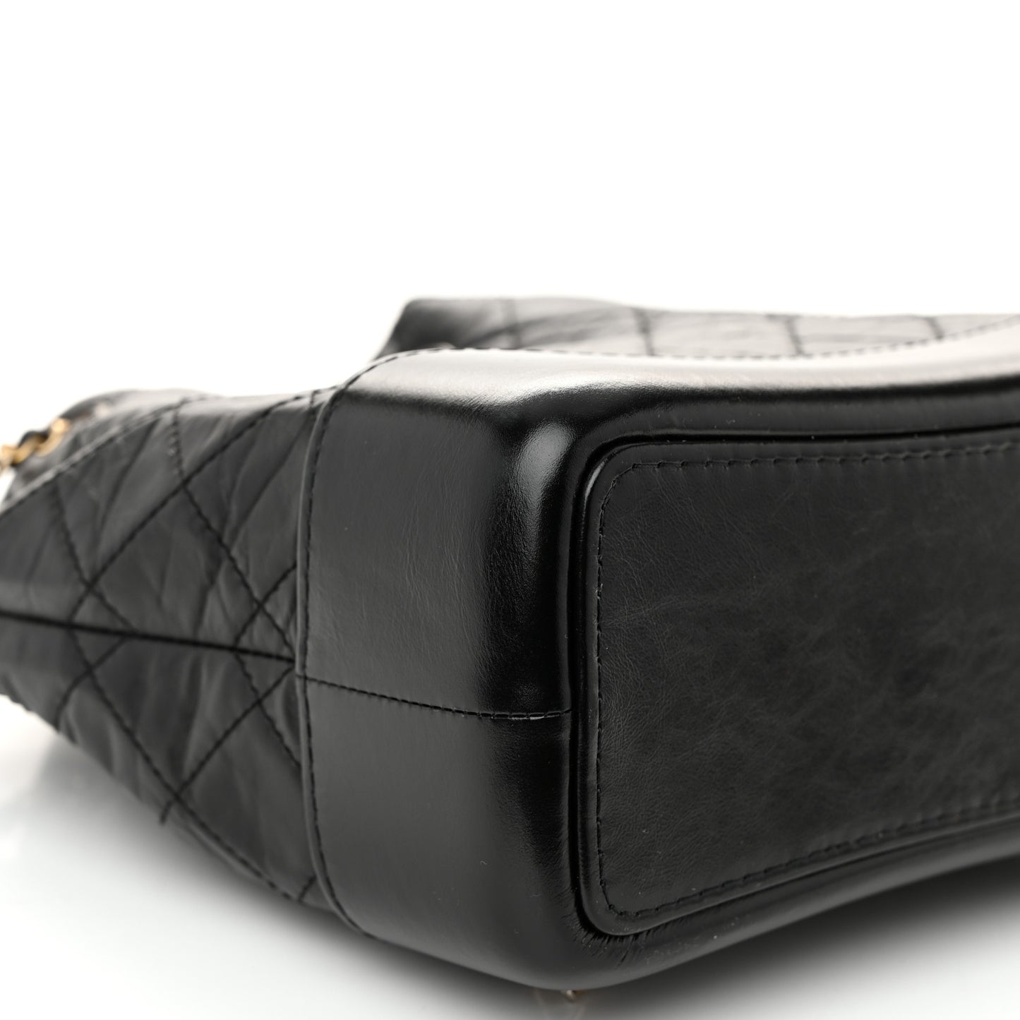 Aged Calfskin Quilted Small Gabrielle Backpack Black