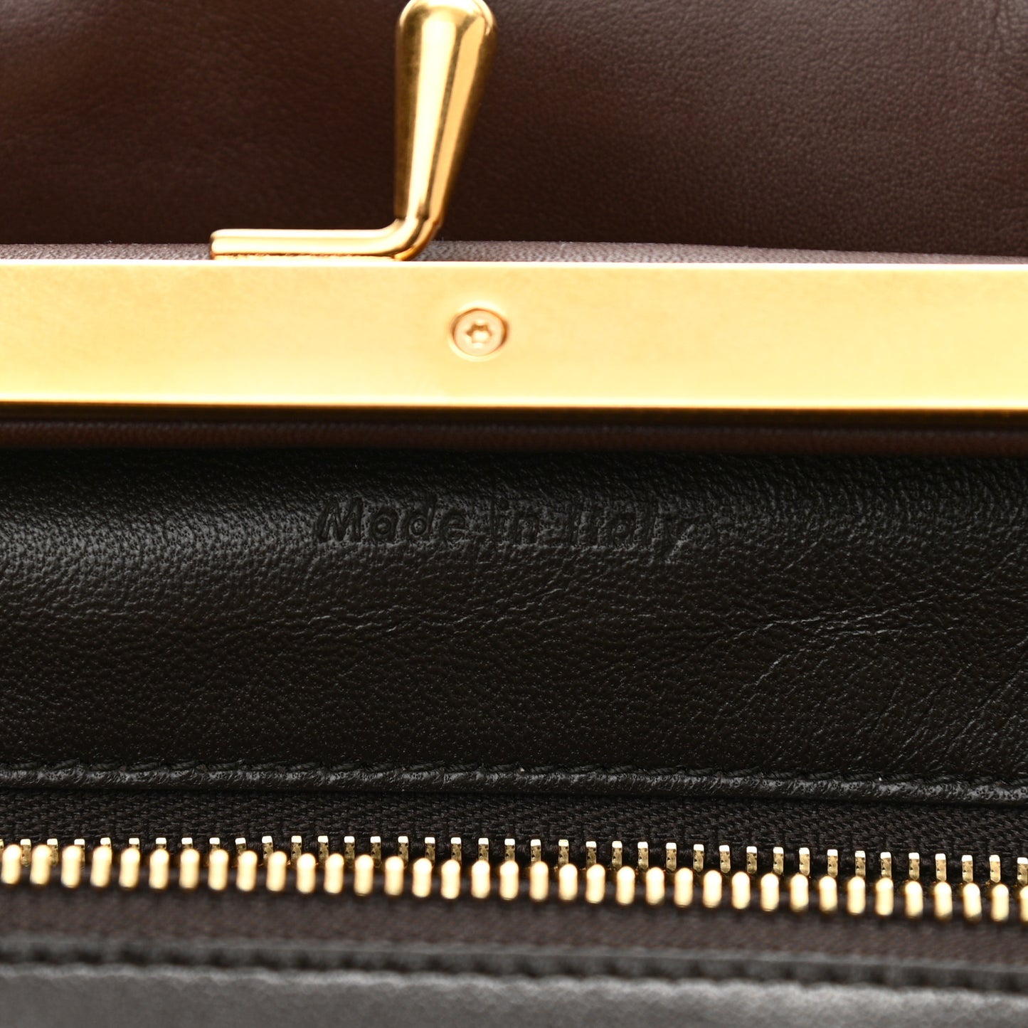 Calfskin Medium Purse Bag Dark Brown