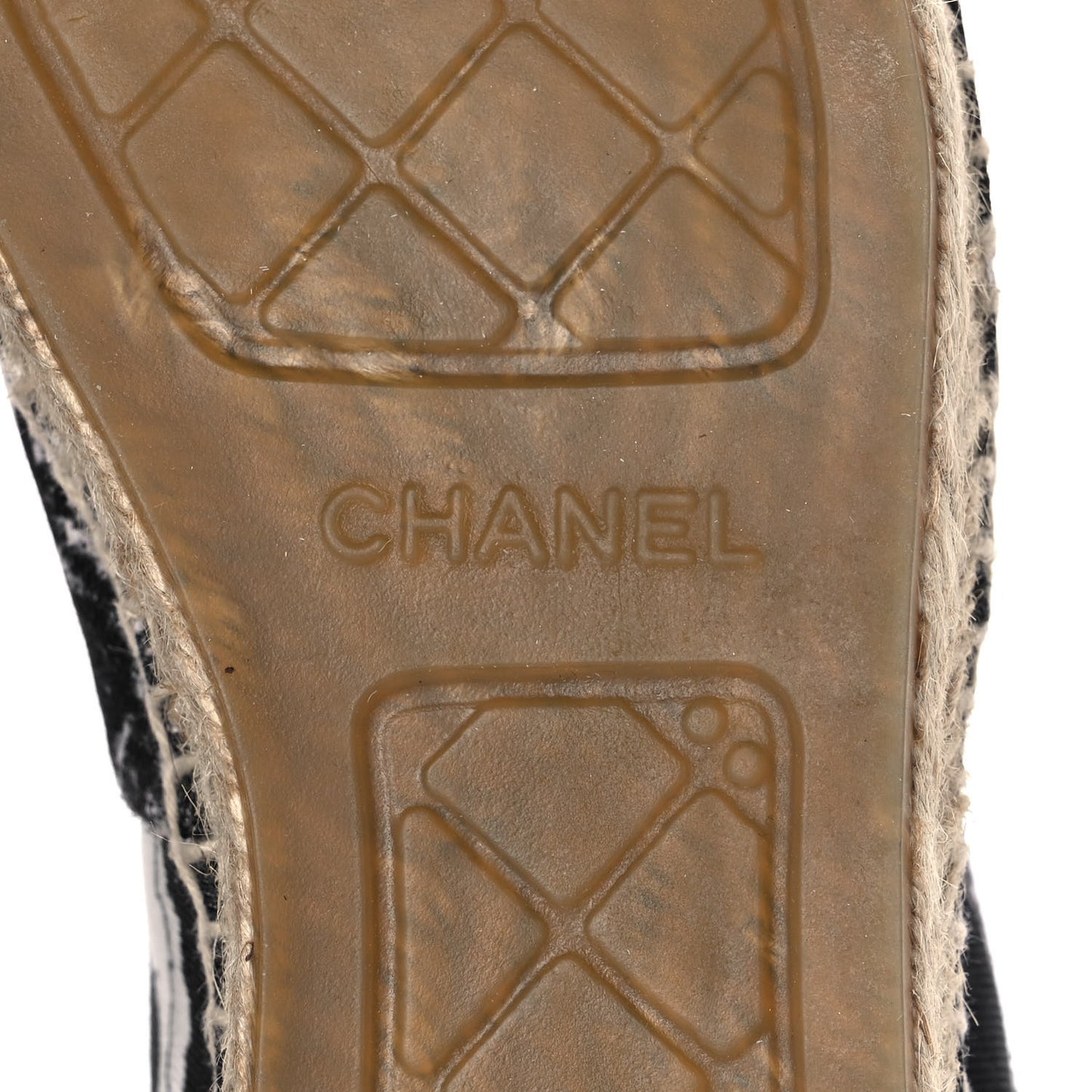 Printed Canvas Grosgrain 31 Rue Cambon Espadrilles 40 Black White