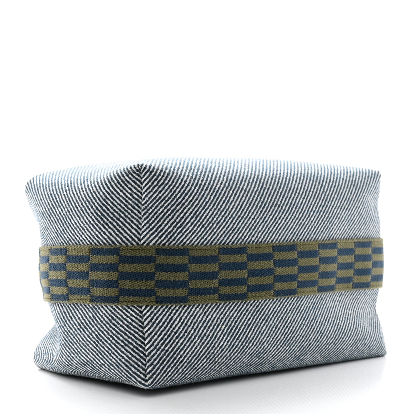Wool Large Bride-A-Brac H Natte Pouch Bleu Abysse