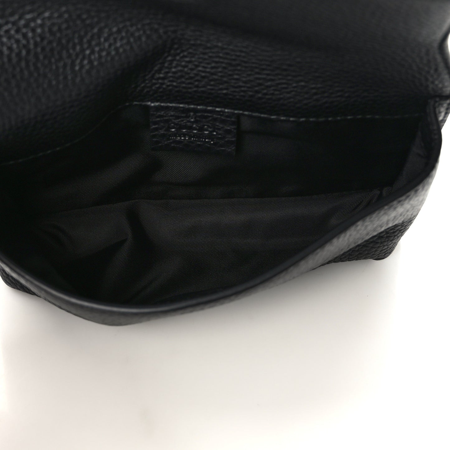 Pebbled Calfskin Soho Flap Belt Bag Black