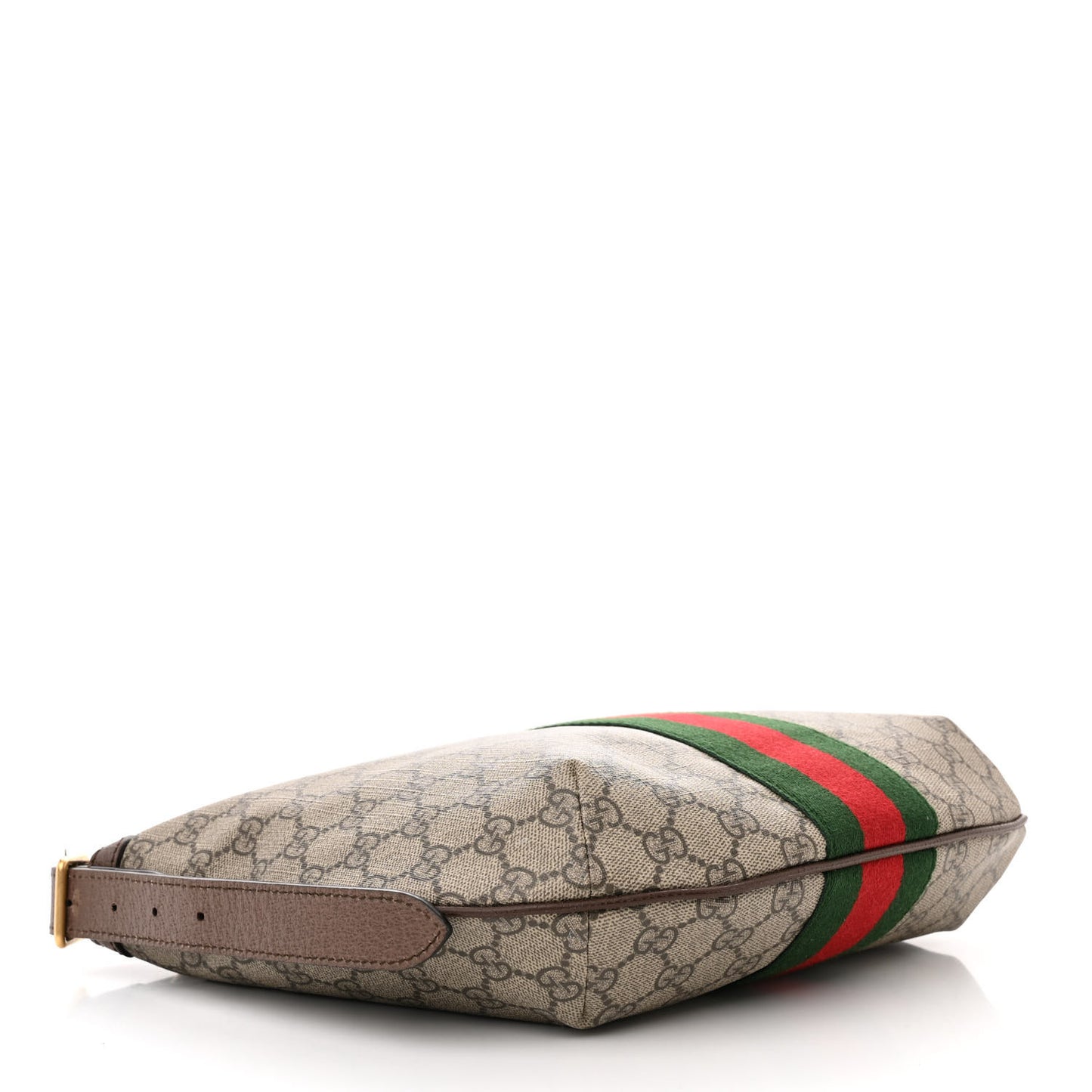 GG Supreme Monogram Web Small Ophidia Half Moon Hobo Brown
