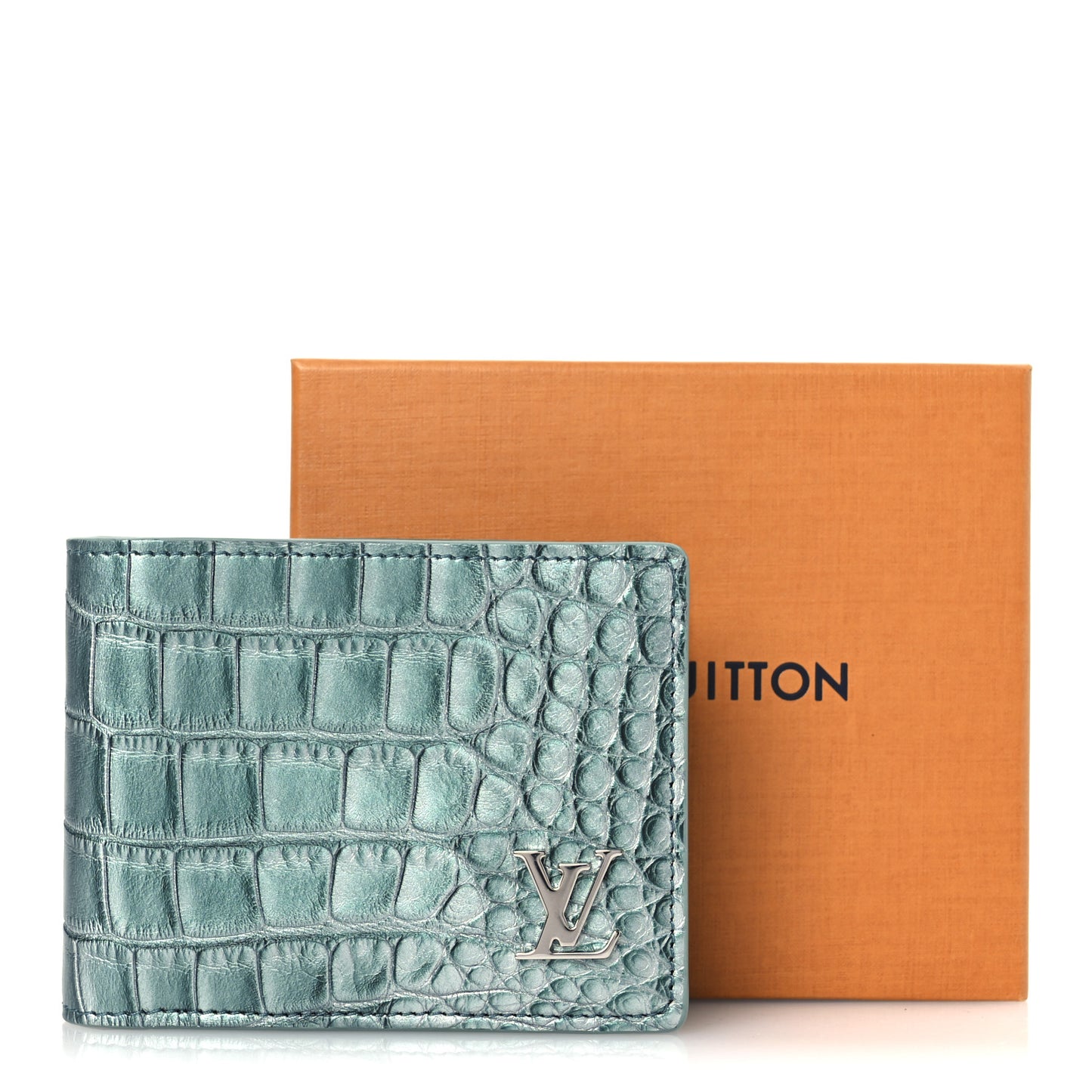 Crocodile Multiple Wallet Blue Pool