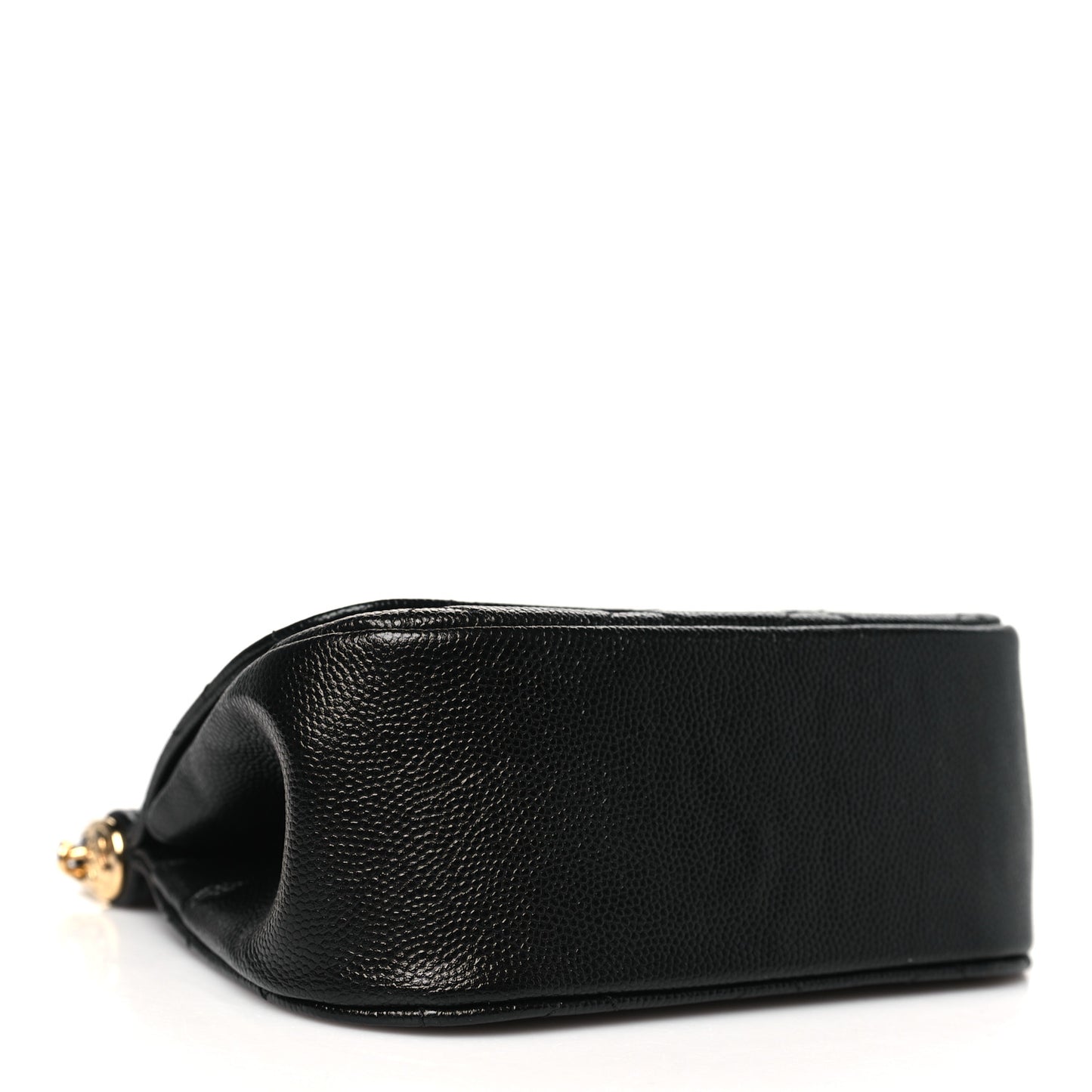 Caviar Quilted Mini Flap Clutch With Chain Black