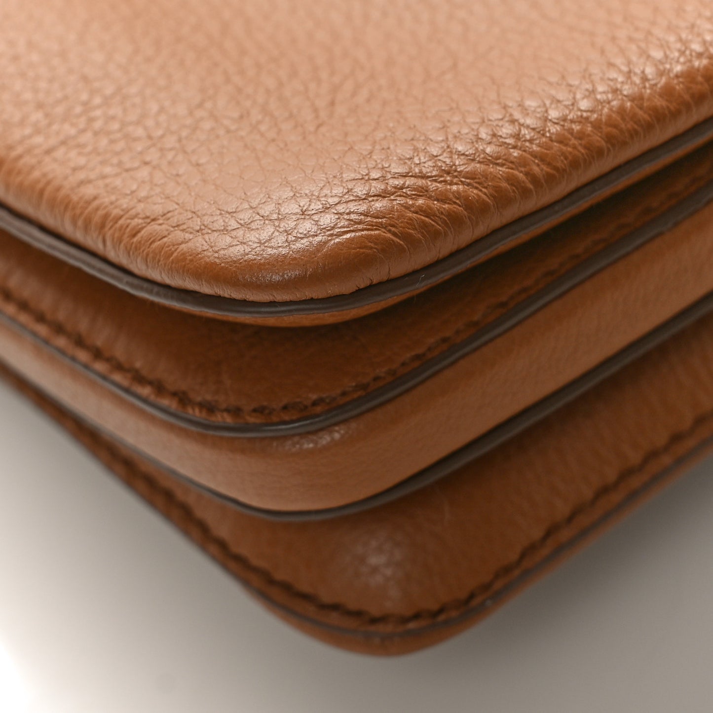Vitello Daino Soft Mini Zippered Shoulder Bag Caramel