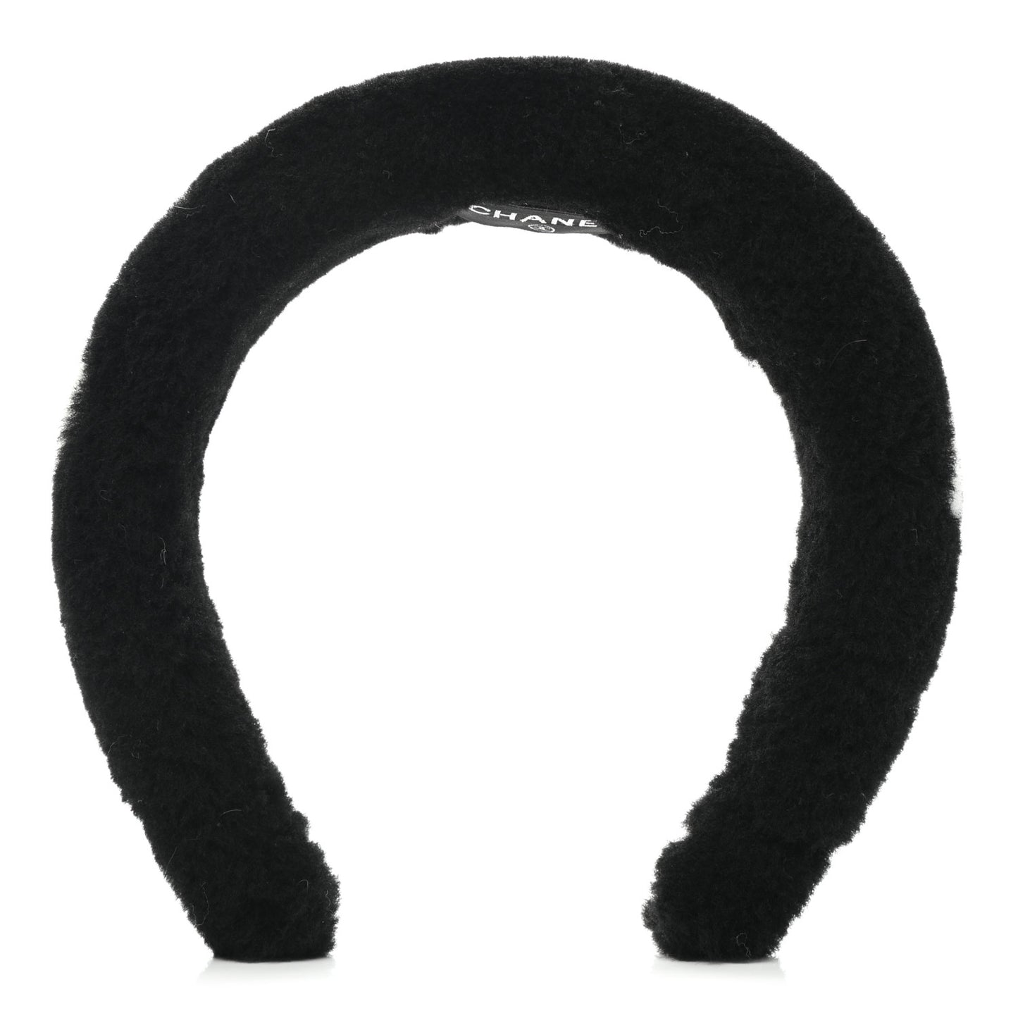 Shearling Logo Headband Black White