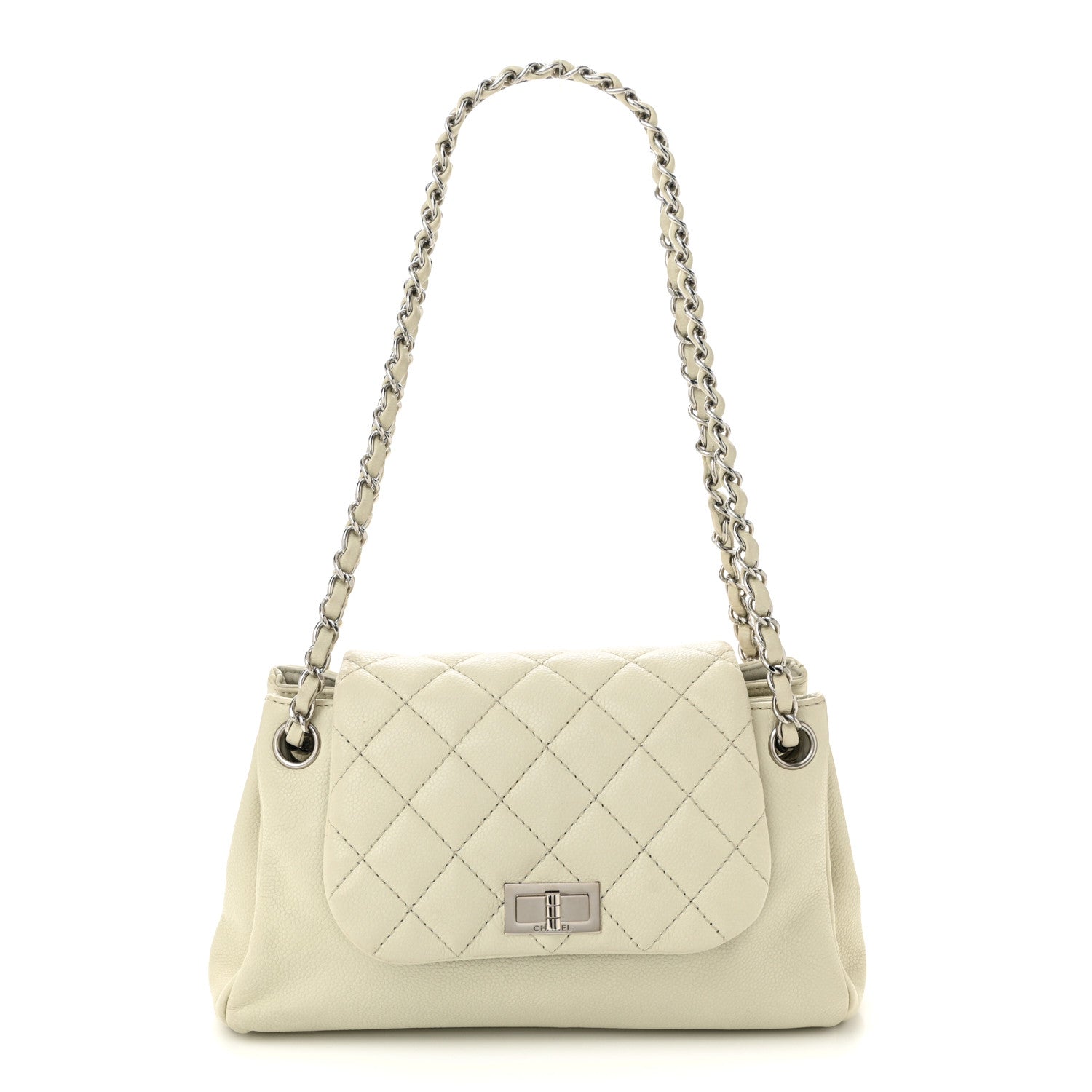 Chanel Caviar Quilted Accordion Mademoiselle Flap White 1765893