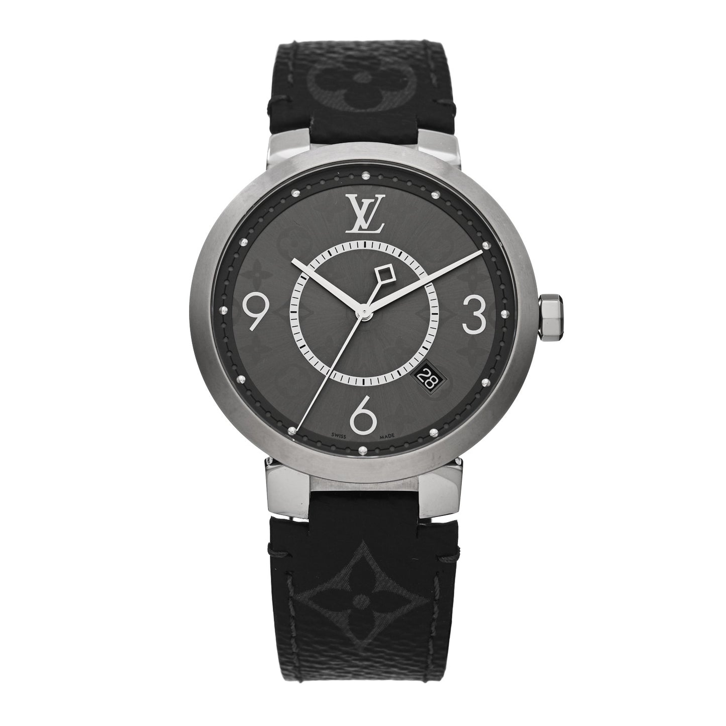 Stainless Steel Monogram Eclipse 39mm Tambour Slim Quartz Watch